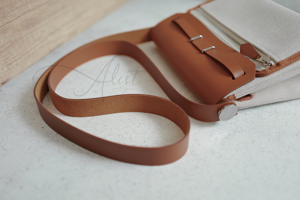 BNIB Hermes Mini Herbag Fauve/Ecru with Palladium Hardware