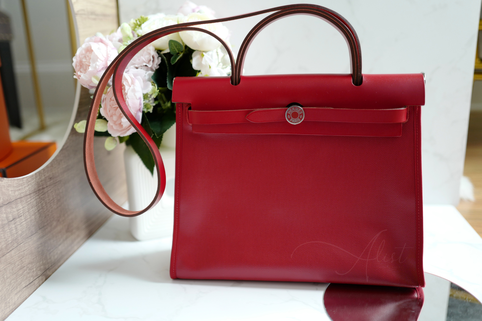 BNIB Hermes Herbag Zip 31 Berline Rouge Piment Waterproof