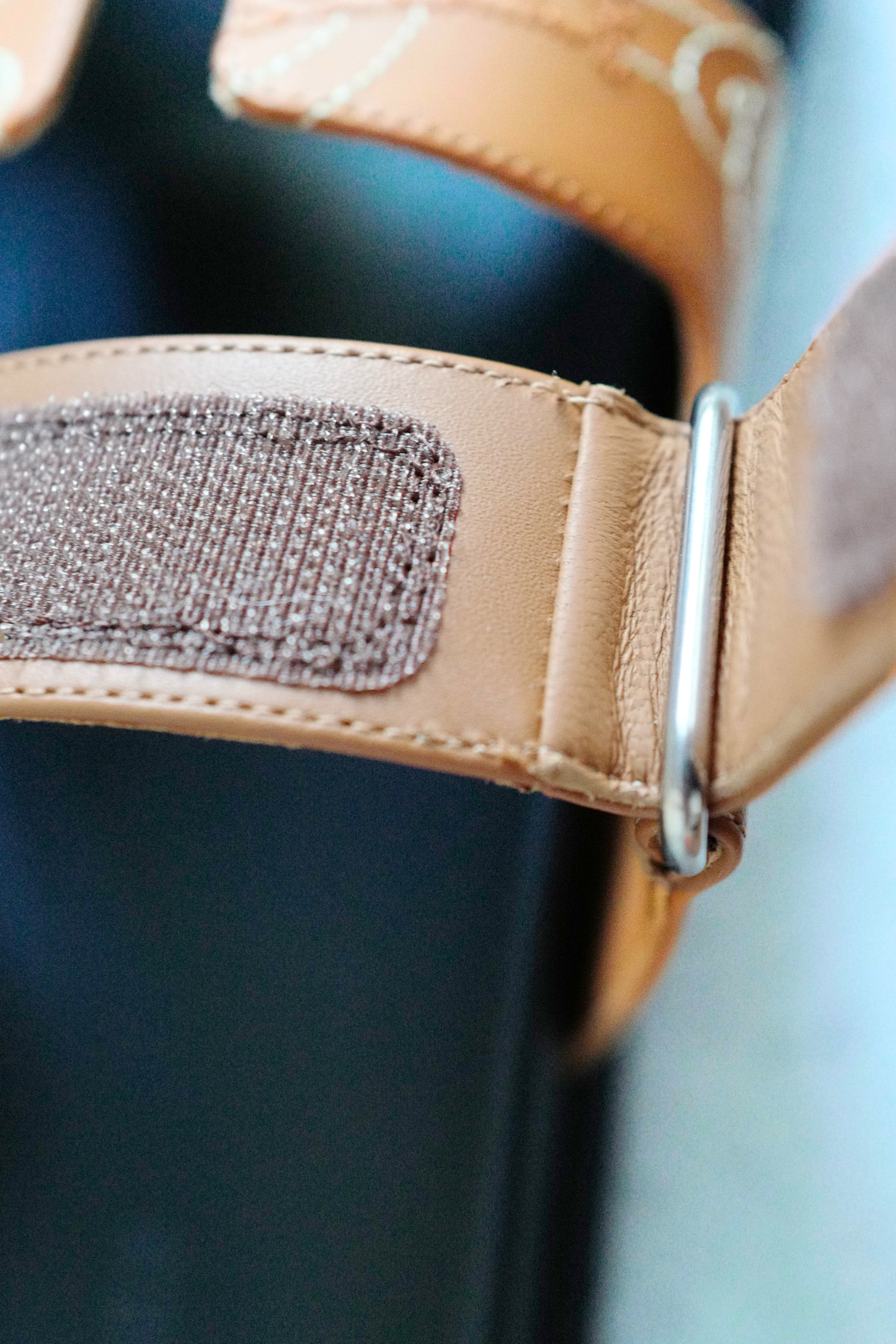 Hermès Chypre Sandal Naturel Panoplie Equestre Embroidered Calfskin Size 38