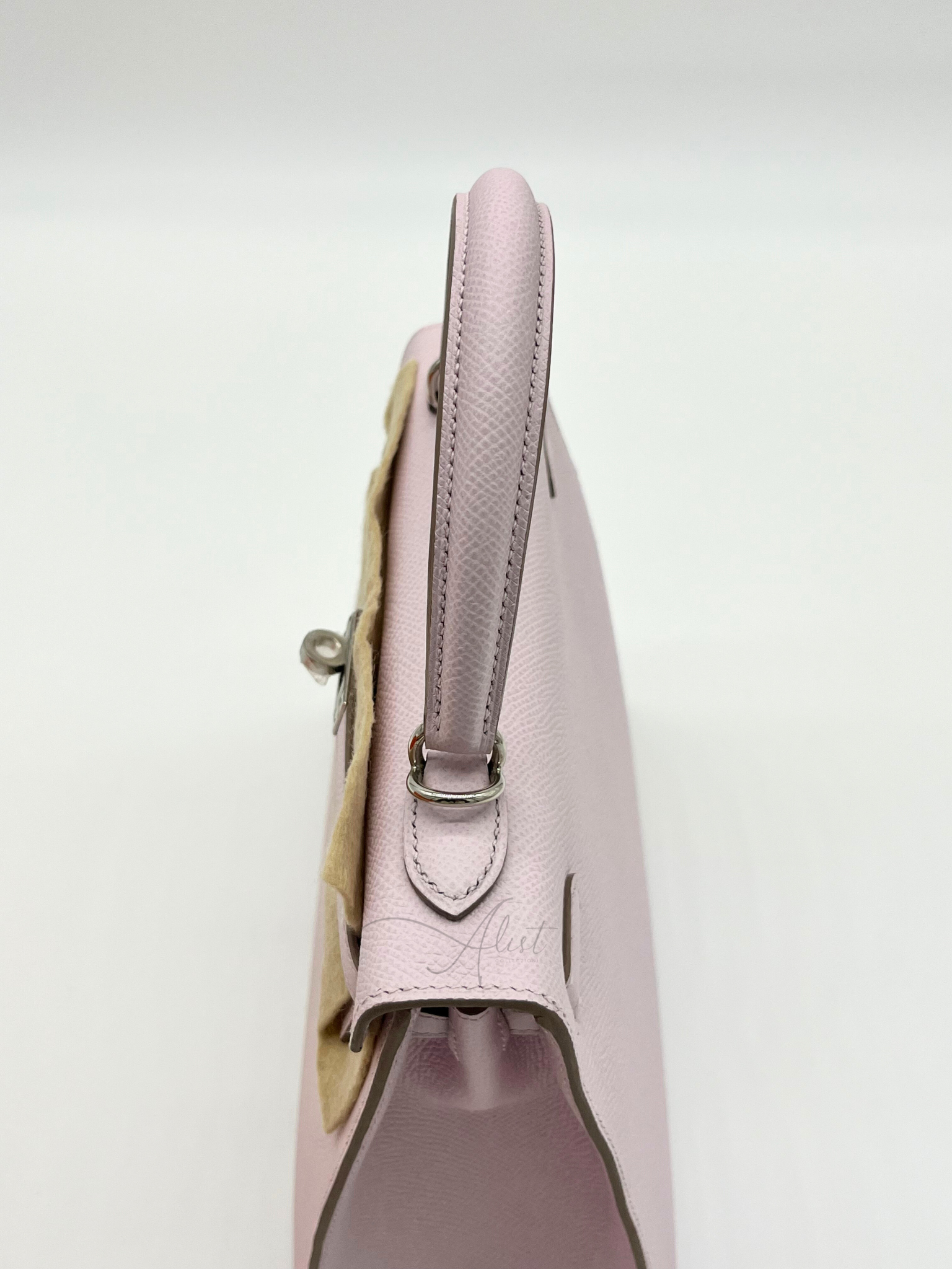 BNIB Hermes Kelly 25 Mauve pale Pink Epsom Sellier Palladium HW 2024