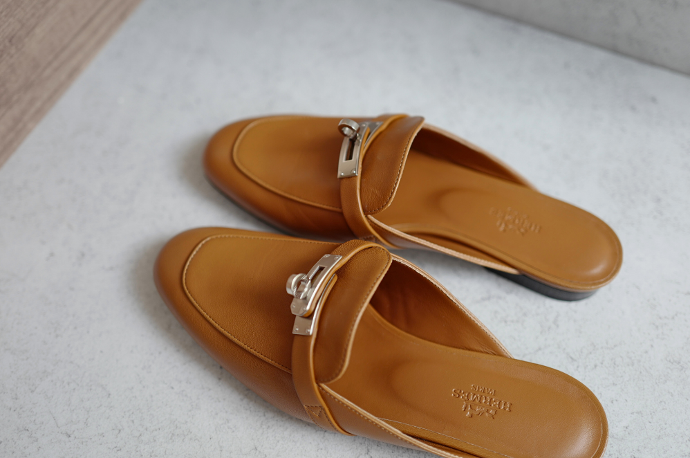 BNIB Hermes Mule Femme OZ Chevre Natural size 38