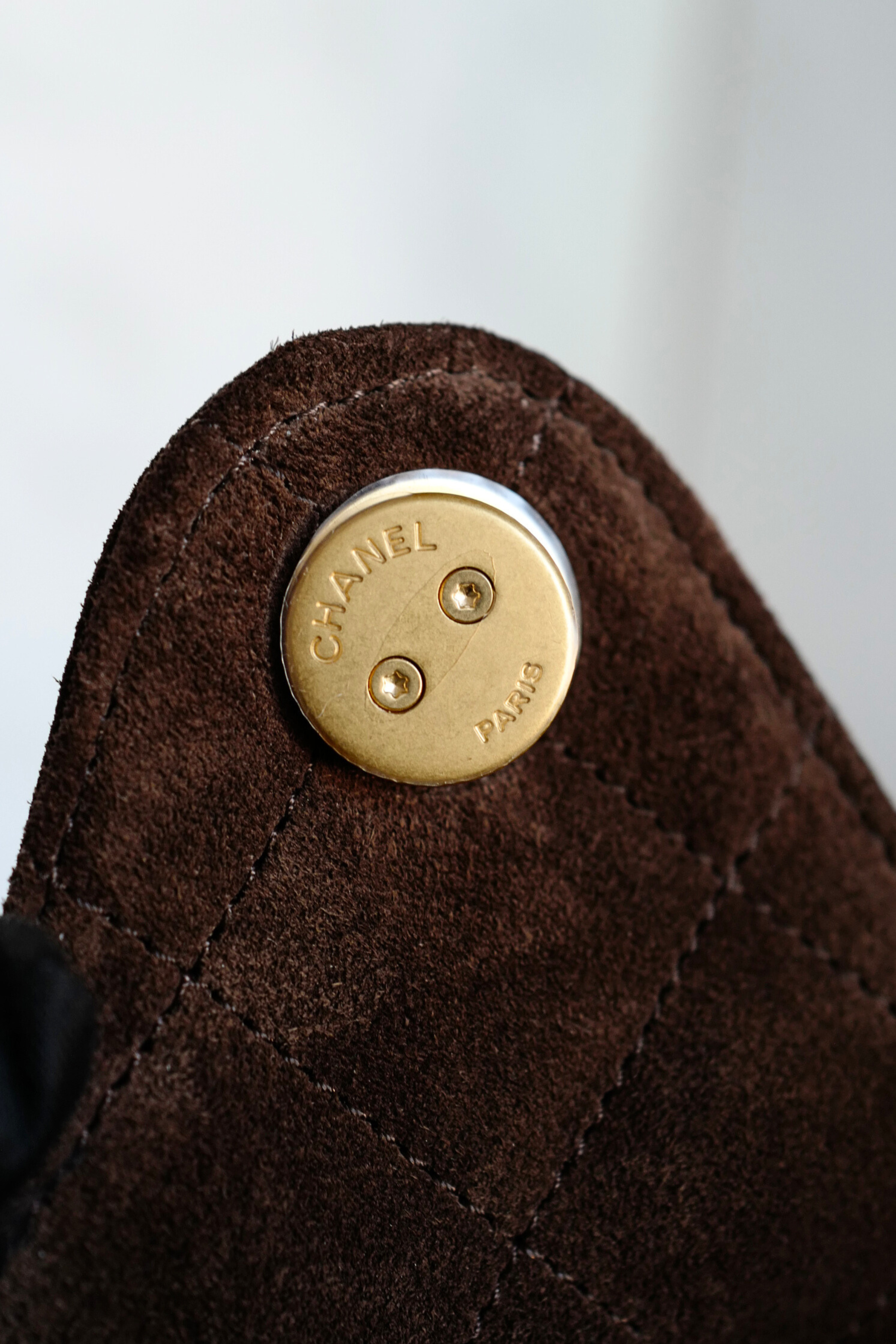 Chanel 25K Small Hobo Bag Dark Brown Suede with Gold Hardware