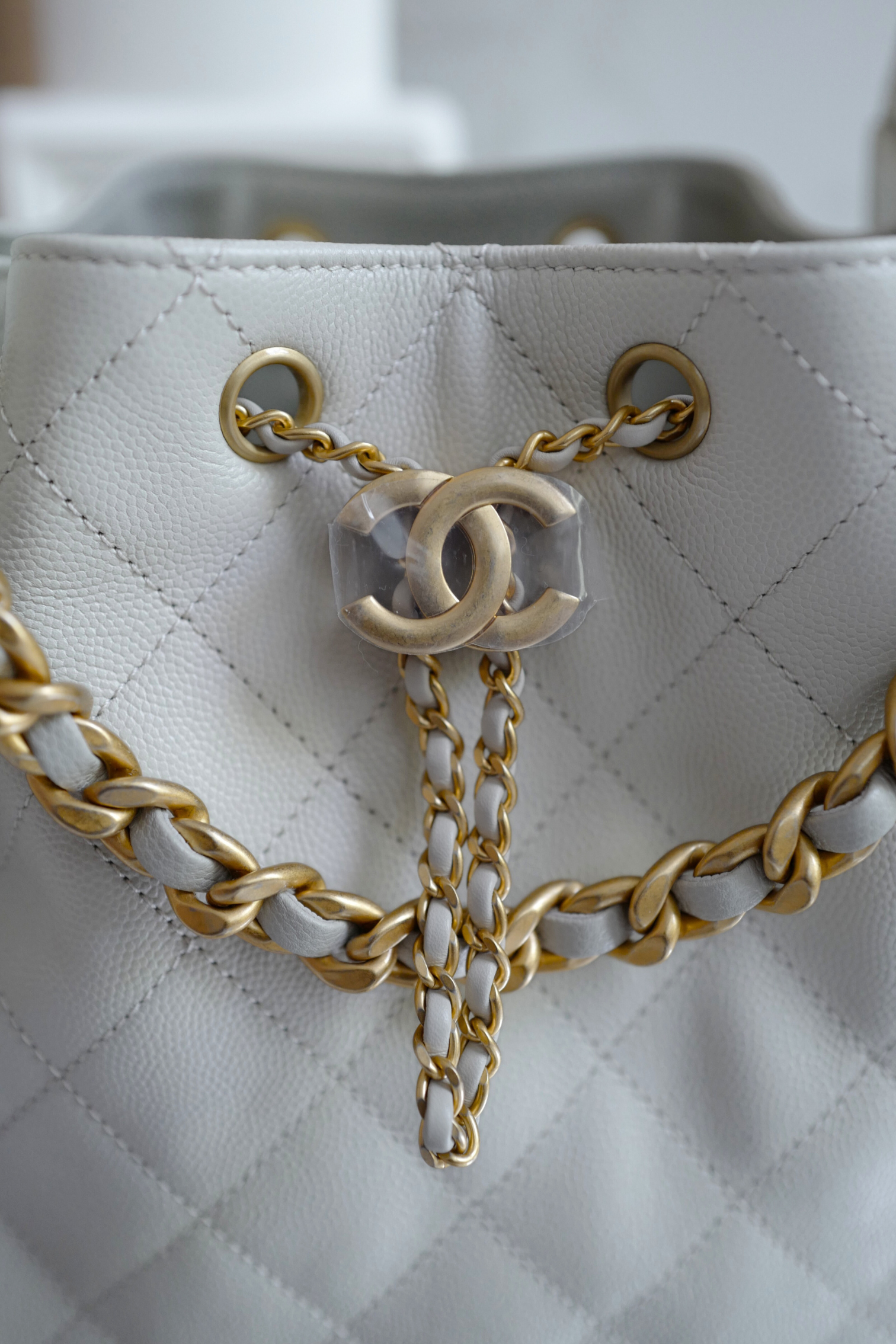 NEW CHANEL 2025 25B Small Hobo Bag Grained Calfskin Light Grey GHW