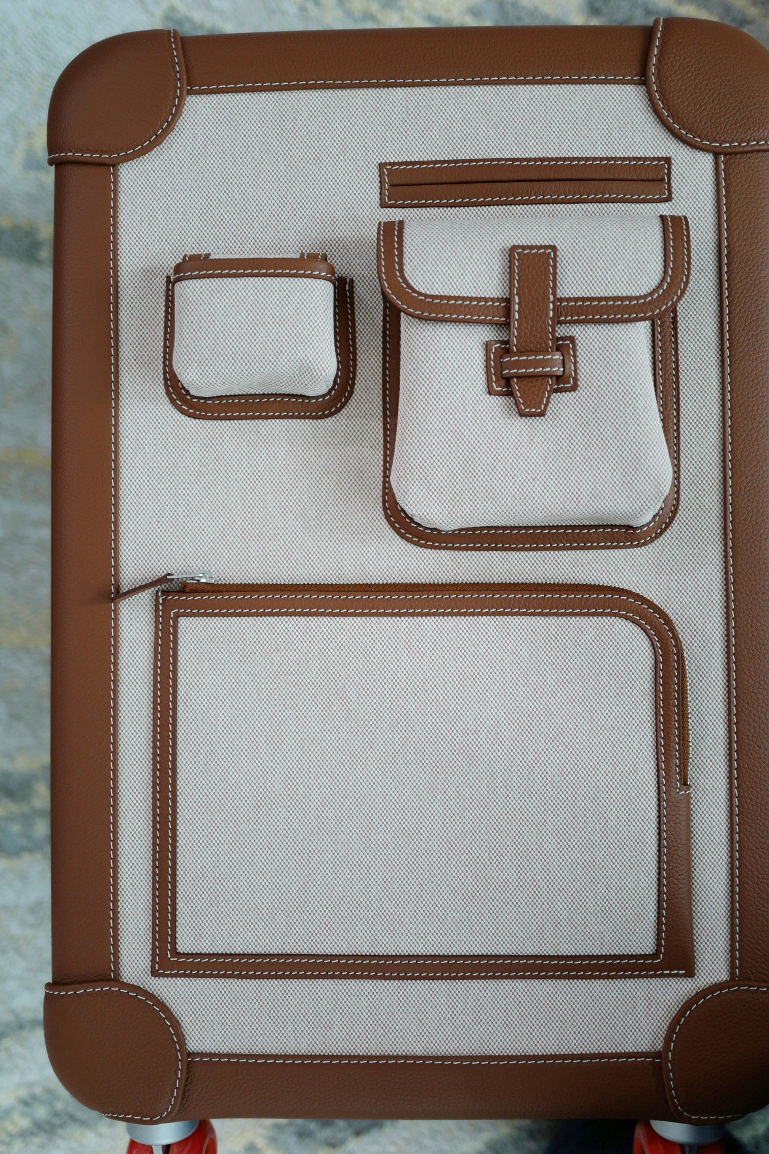 New Hermès Valise R.M.S Cargo Carry-On Suitcase – Beige/Fauve Canvas Leather PHW