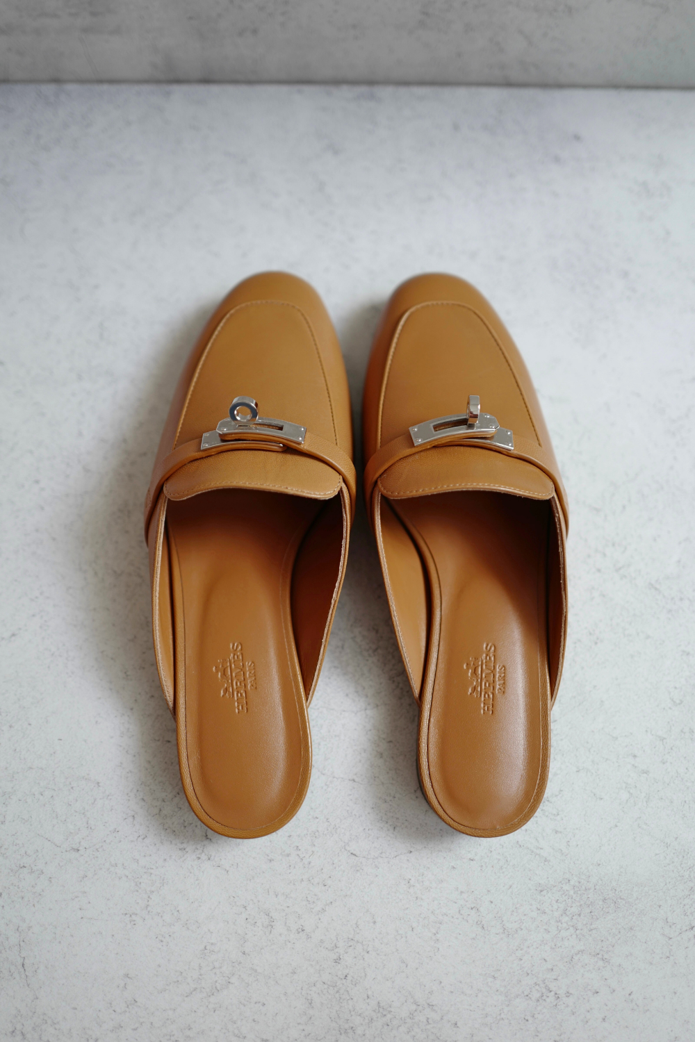 BNIB Hermes Mule Femme OZ Chevre Natural size 38