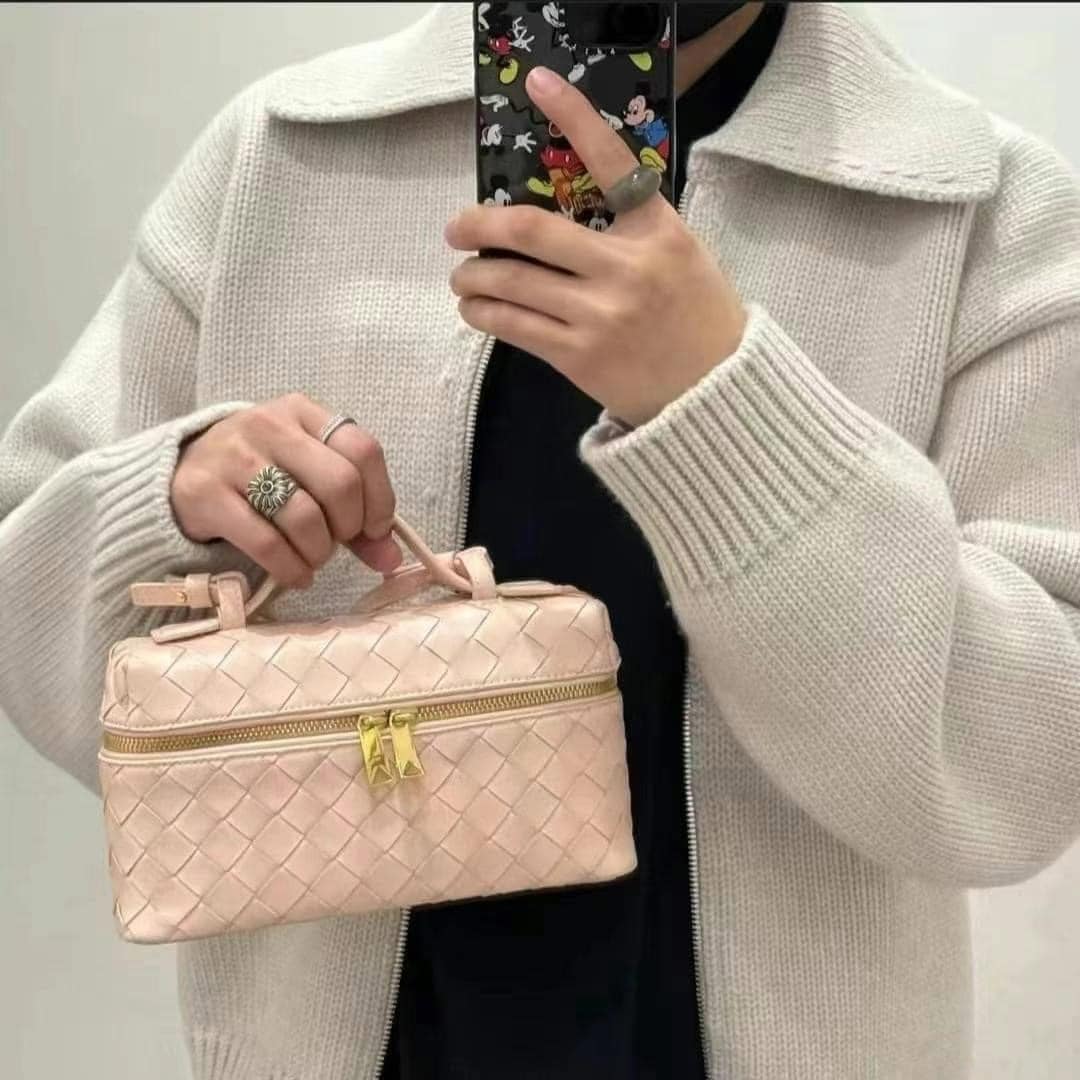Bottega Veneta Bang Bang Vanity Bag in Cameo Pink NEW
