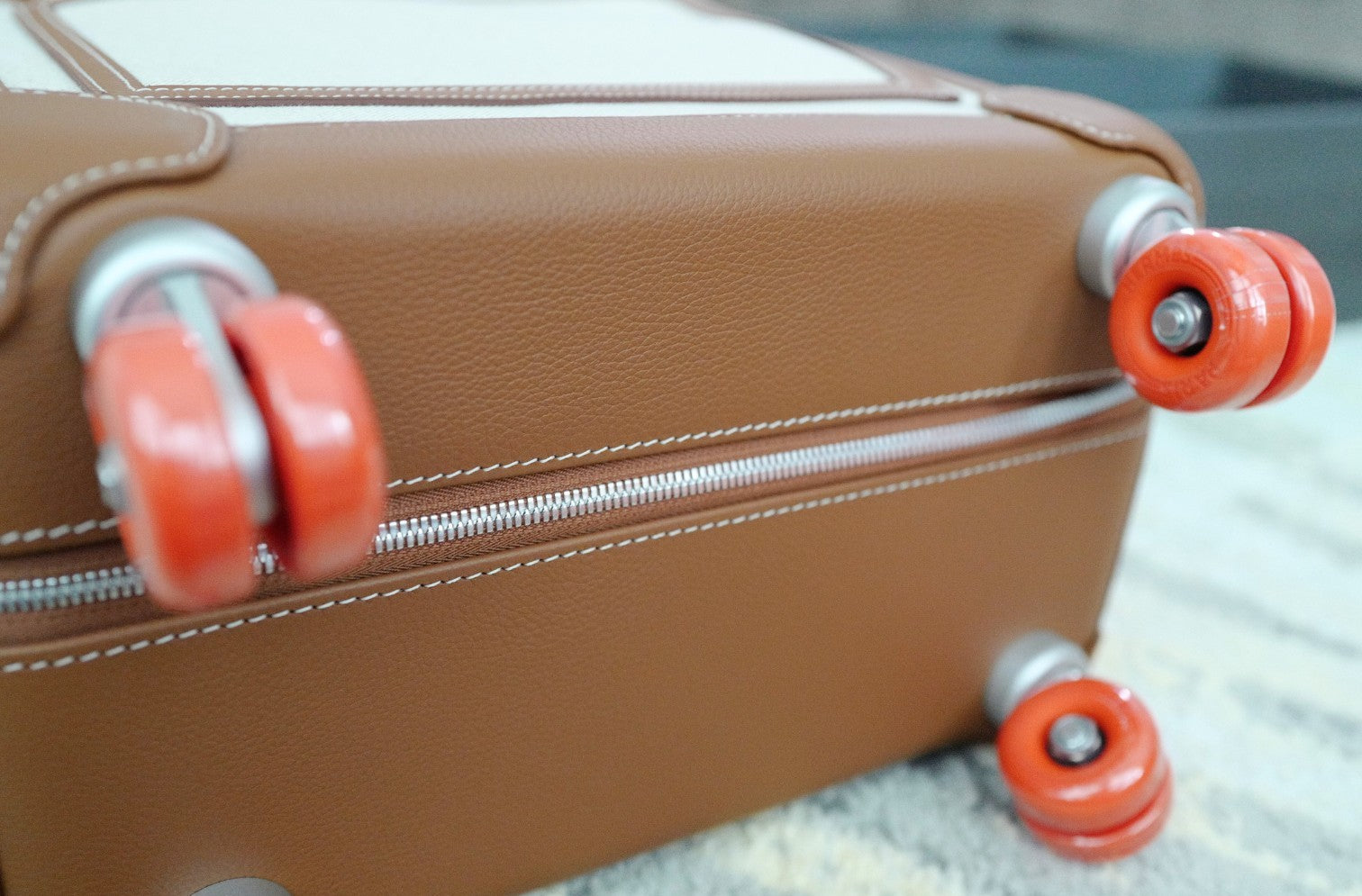 New Hermès Valise R.M.S Cargo Carry-On Suitcase – Beige/Fauve Canvas Leather PHW