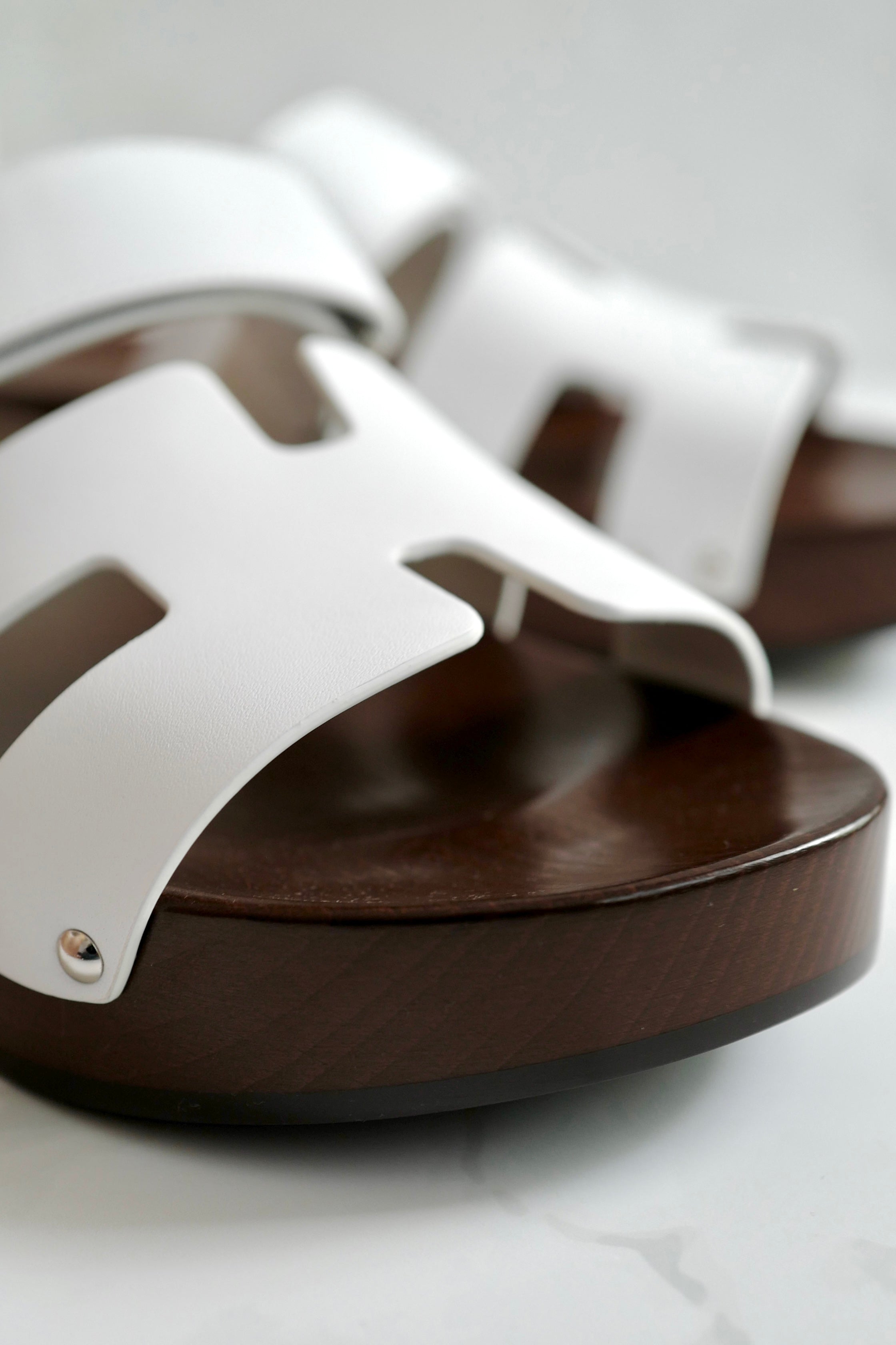 BNIB HERMÈS Kos Veau Women's Clog Blanc/white - Size 37