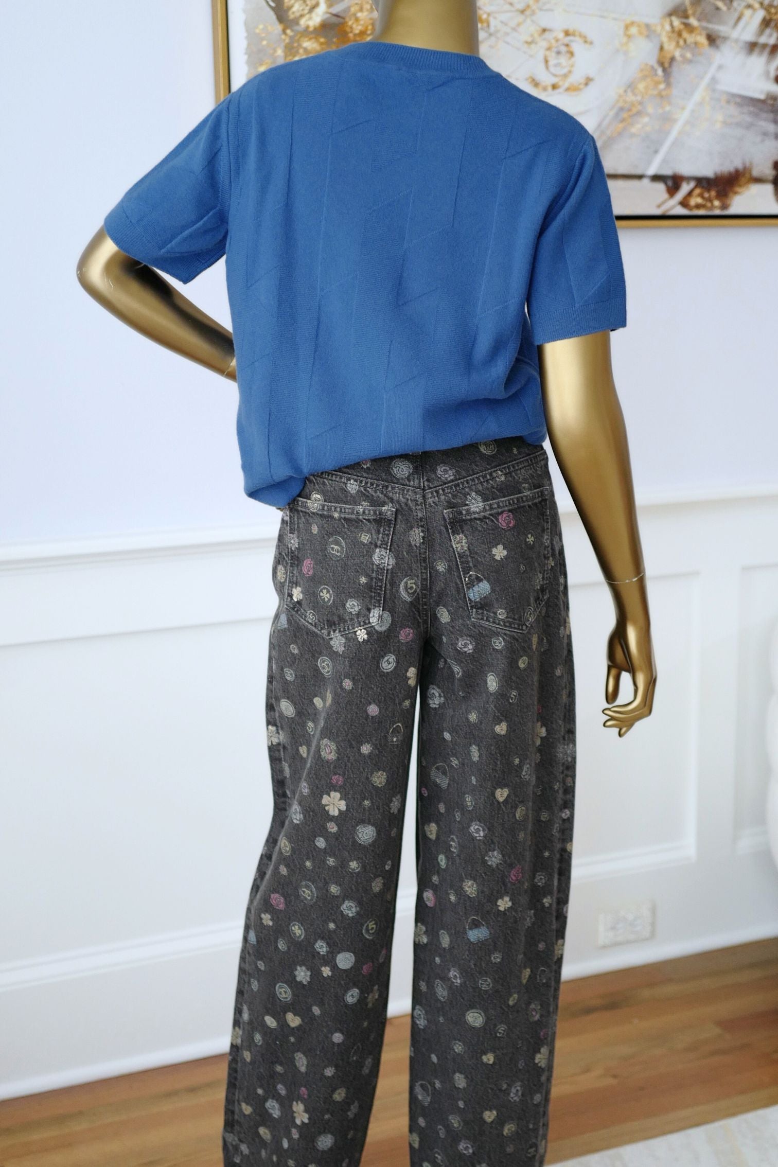 Hermès Pull Manches Longues Bleu Payne Size 38