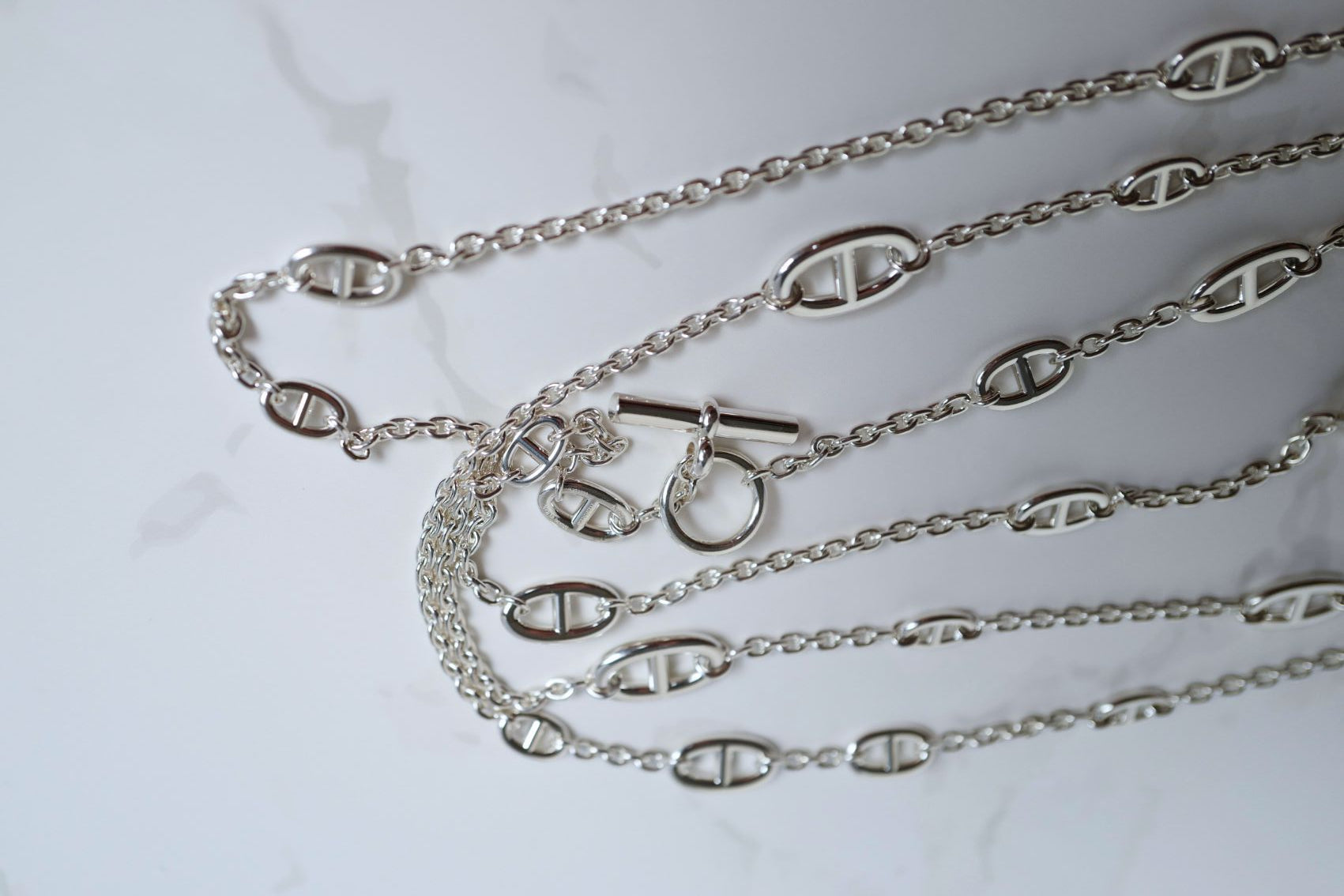 Hermès Farandole Long Necklace 160 Sterling Silver