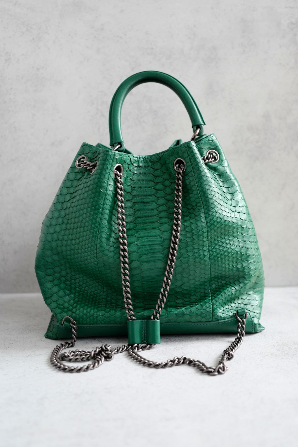 Chanel Gabrielle Backpack Drawstring bag In Phyton Exotic Rare Limited Edition