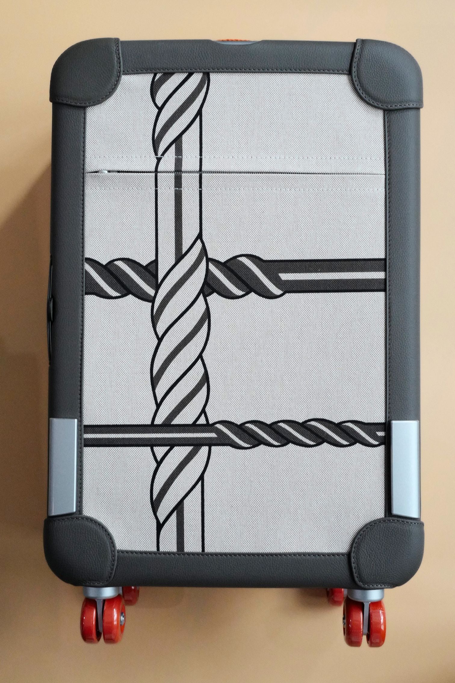 Hermès R.M.S II Cabin Suitcase Toile H Plume Quadrige Étain/Ecru Régate
