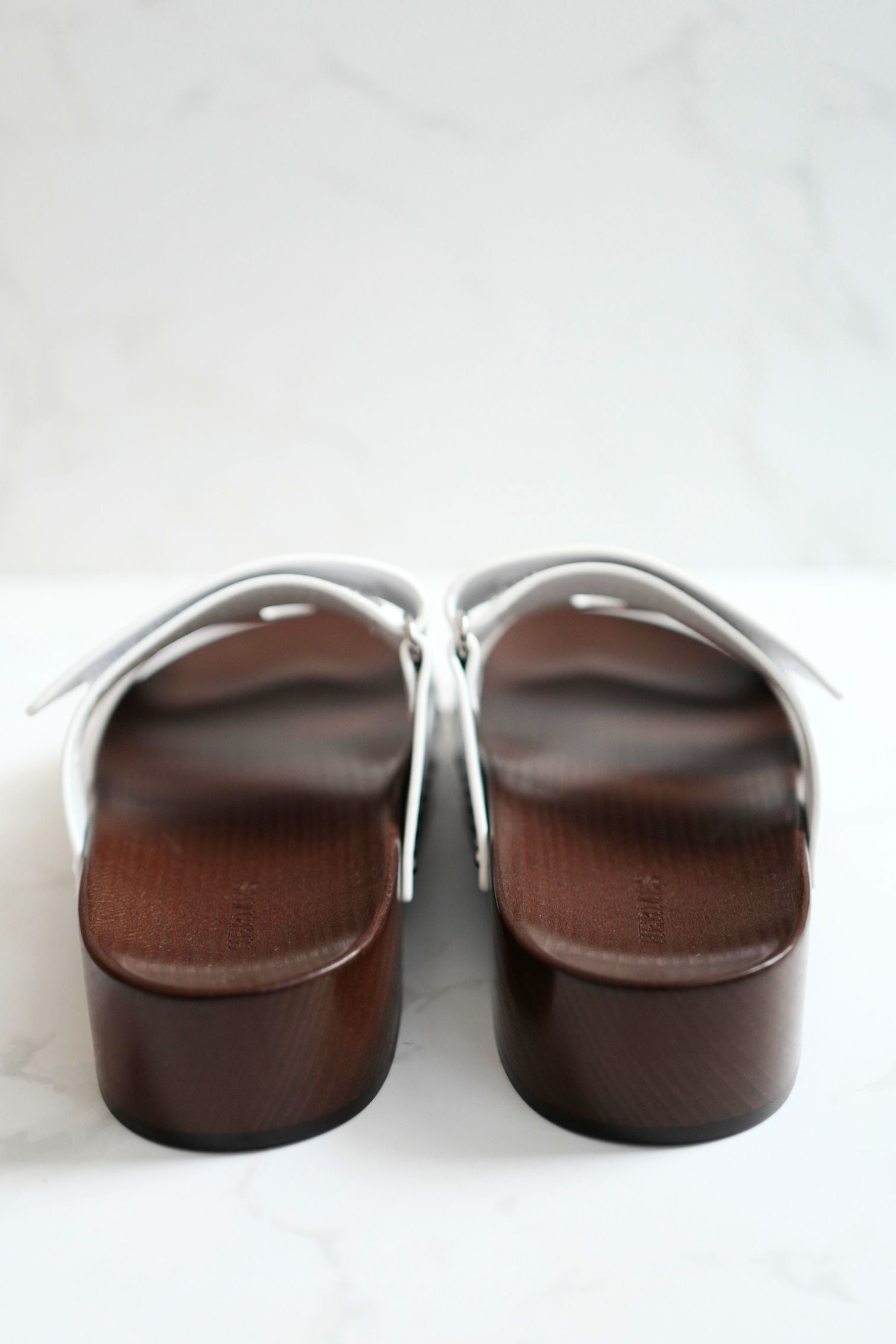 BNIB HERMÈS Kos Veau Women's Clog Blanc/white - Size 37