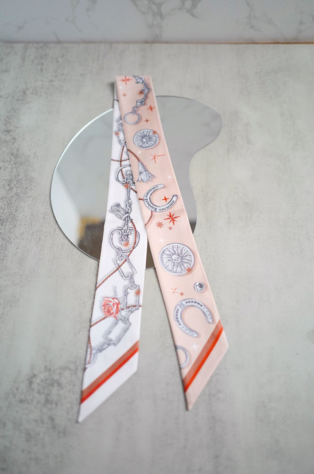 Hermès C’est La Fête Twilly Beige Rose / Caramel / Blanc