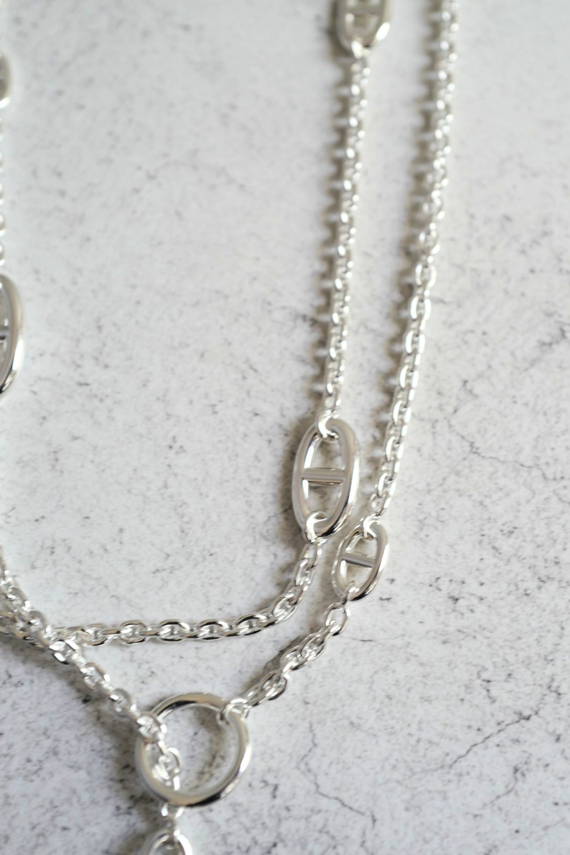Hermès Farandole Long Necklace 120 Sterling Silver