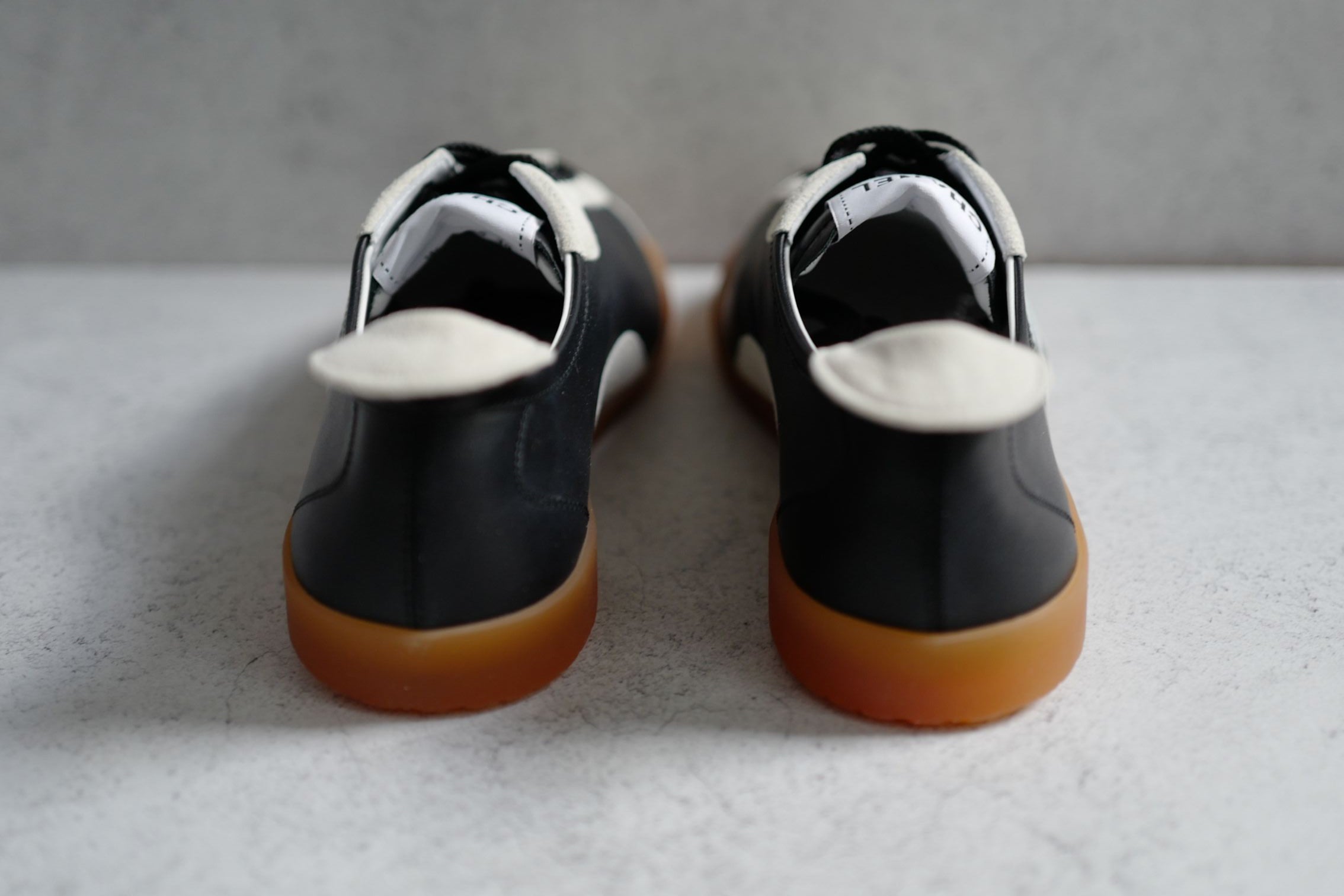 NEW Chanel 26P Sneakers Black White Calfskin Embossed Suede Size 39
