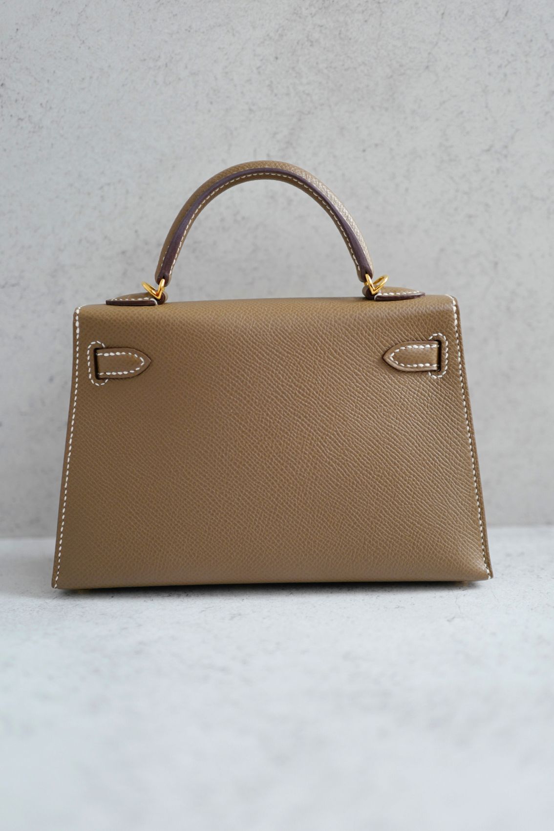 Hermès Mini Kelly Etoupe Epsom Leather Gold Hardware 2024 W Stamp