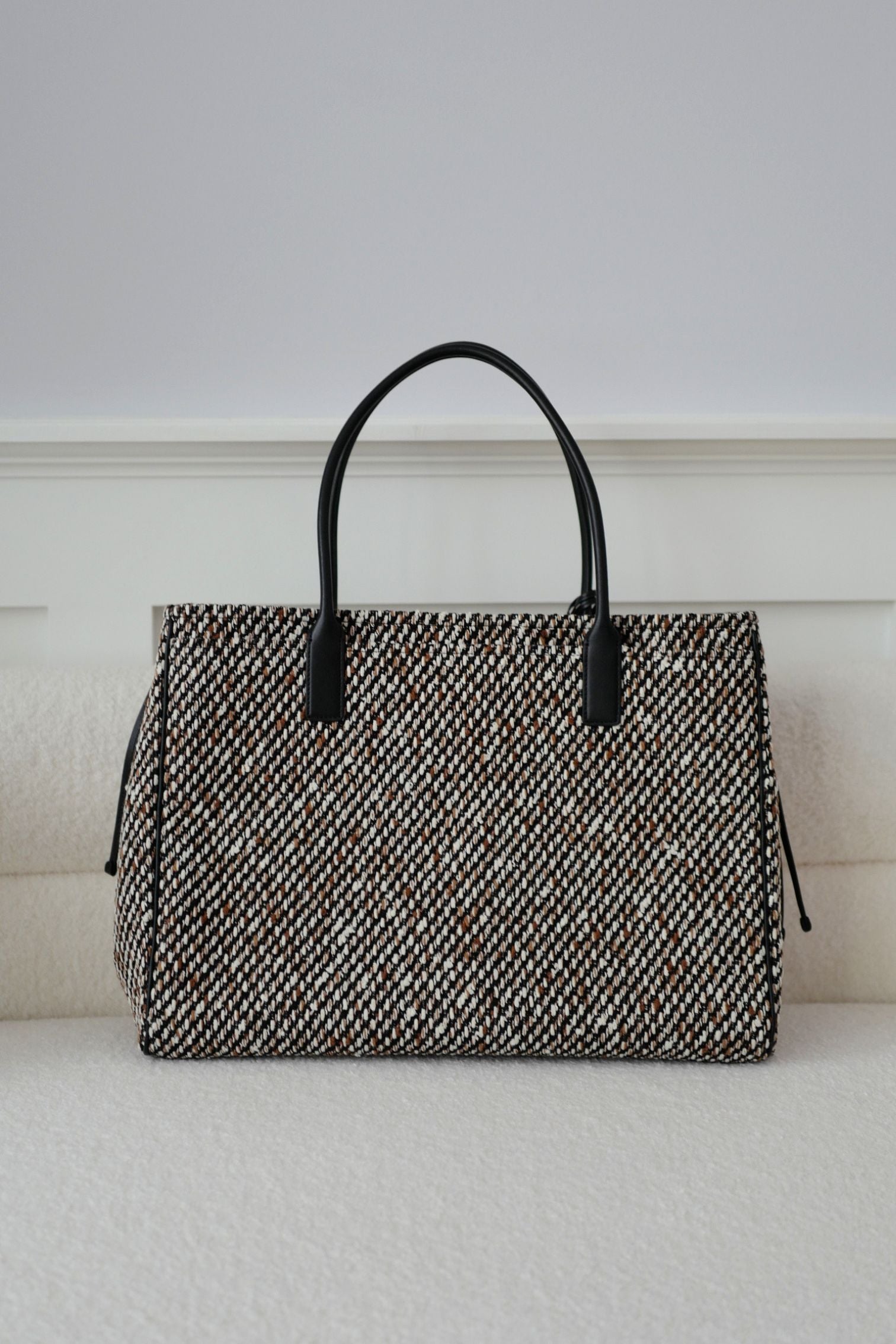 Chanel 26s Large Shopping Bag Black/Ecru Wool Gold Hardware "Matthieu Blazy's"