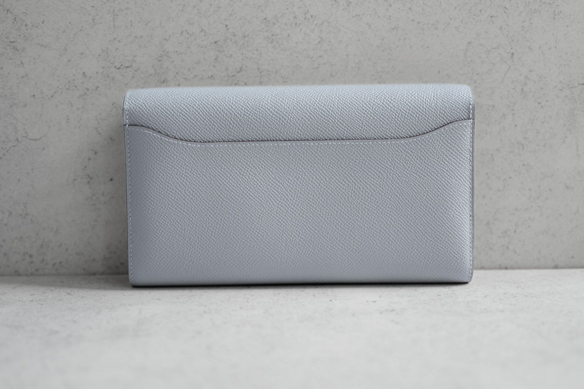 BNIB Hermes Constance To Go Wallet Gris Pantin Epsom Calfskin Palladium Hardware