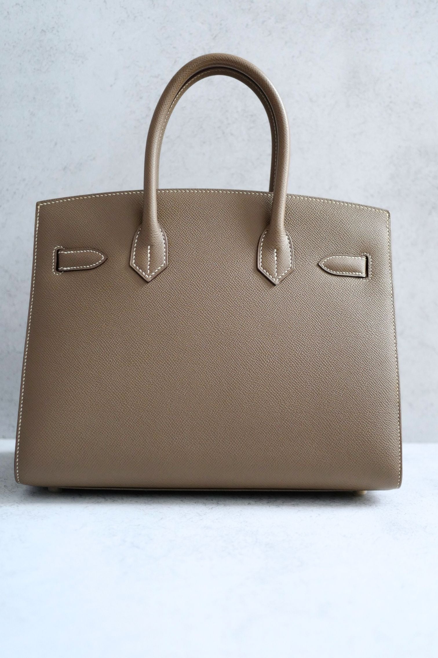 Hermès Birkin 30 Etoupe Epsom Leather Sellier with Gold HW Stamp Z