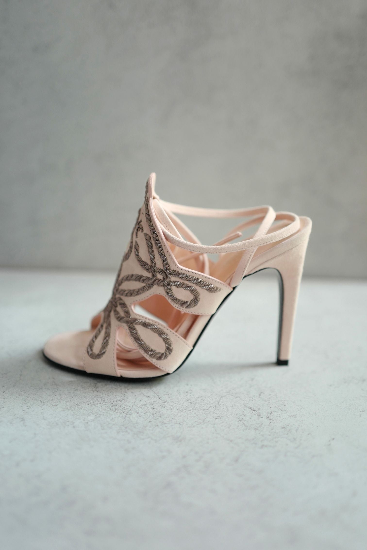 BNIB Hermes Mythic 105 Sandal Rose Palomino Suede High Heels Size 38