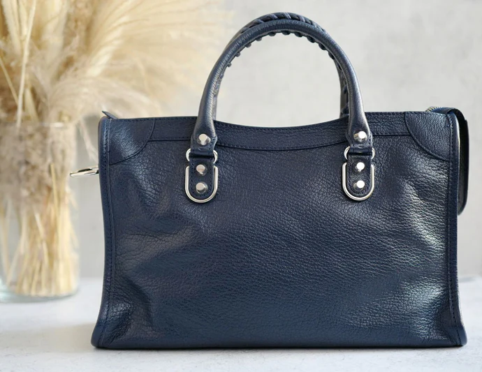 BALENCIAGA クラシック シティ ネイビー 2way ショルダーバッグ Balenciaga city small in Navy Silver Hardware