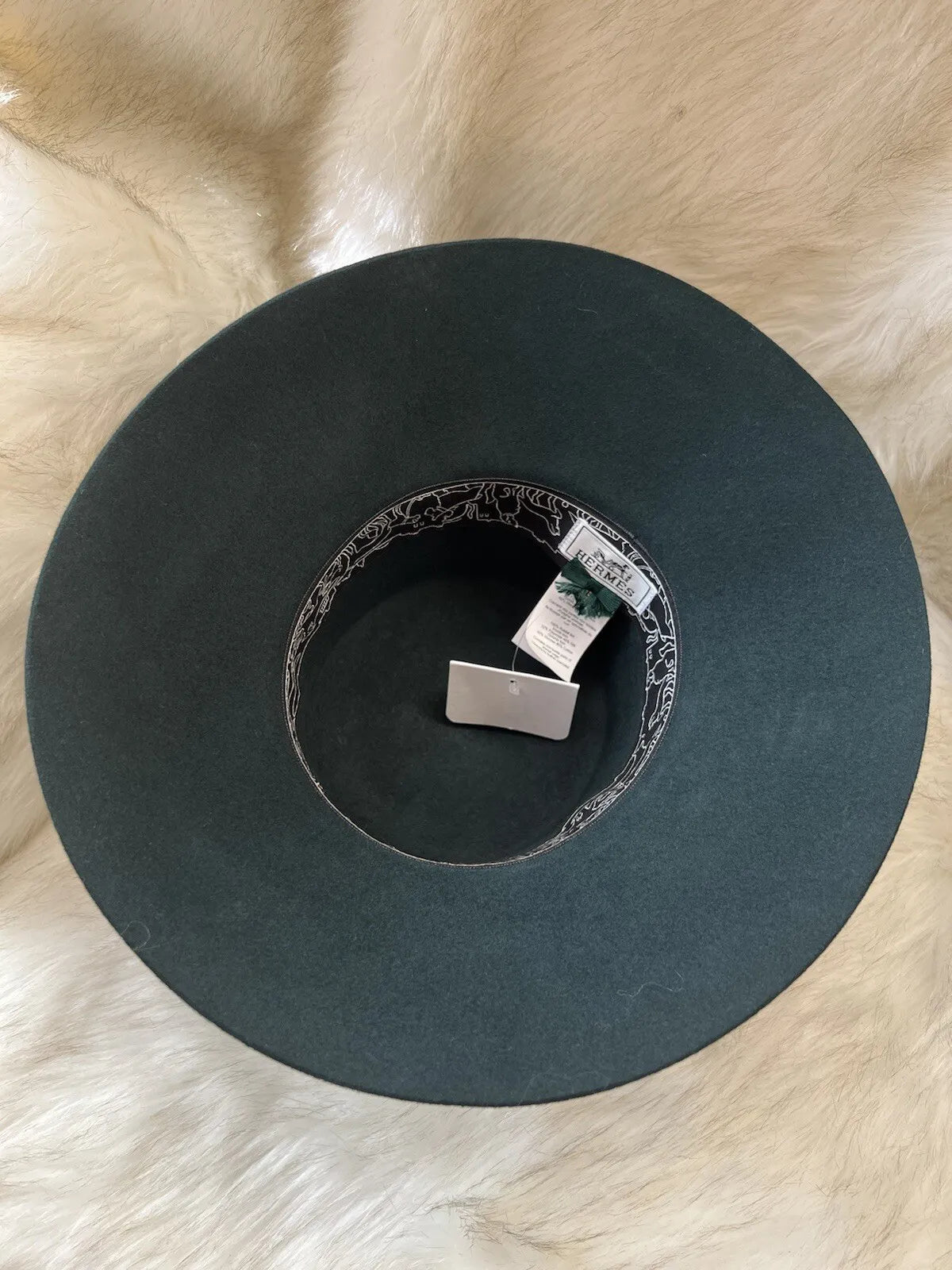 Brand New Hermes Farrah Pop H Women Hat Vert Sapin Size 56