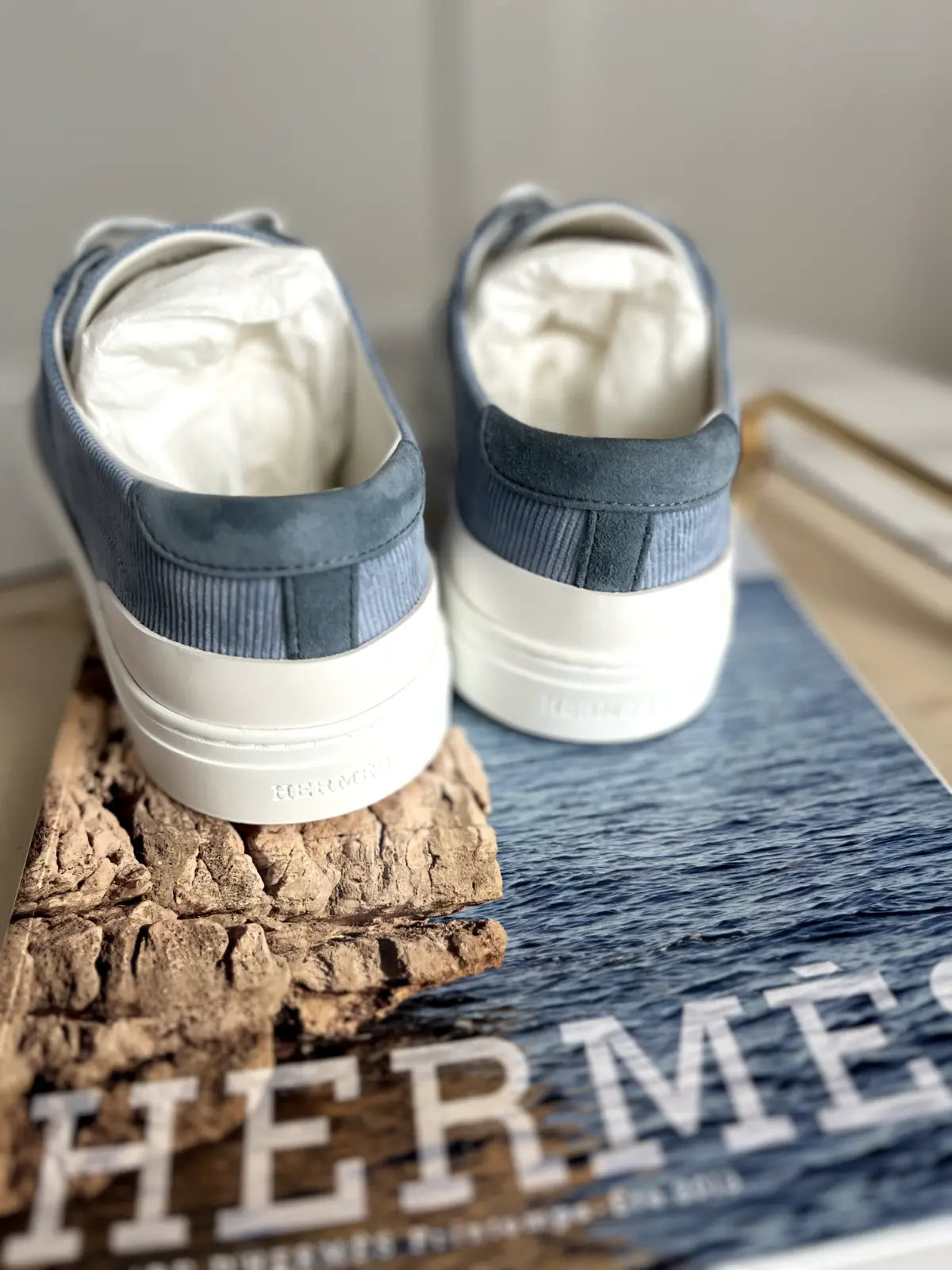 BNIB Hermes Deep Sneaker Bleu Pinede Size 39.5