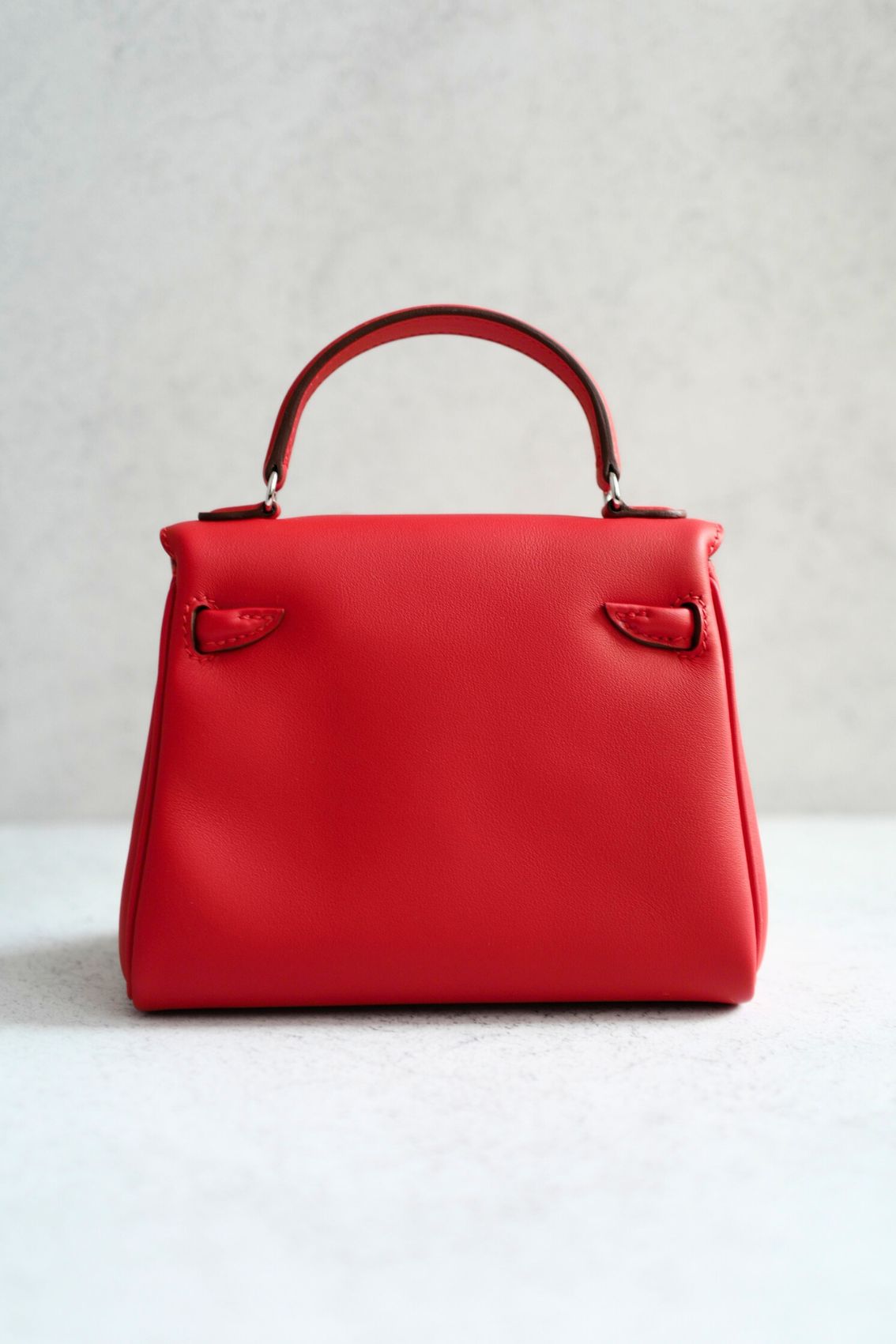 Hermès Kelly Doll Rouge De Coeur Swift Calfskin PHW G Stamp
