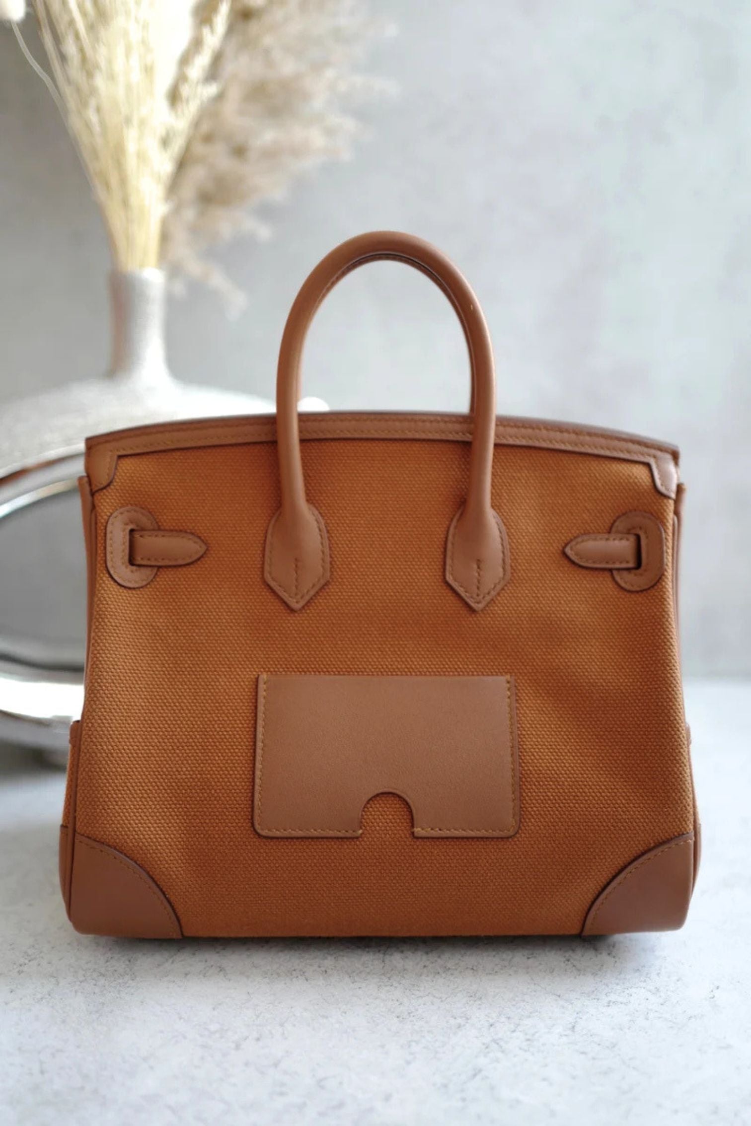 NEW HERMÈS Birkin Cargo 25 Gold Swift leather & Toile Canvas Palladium Hardware