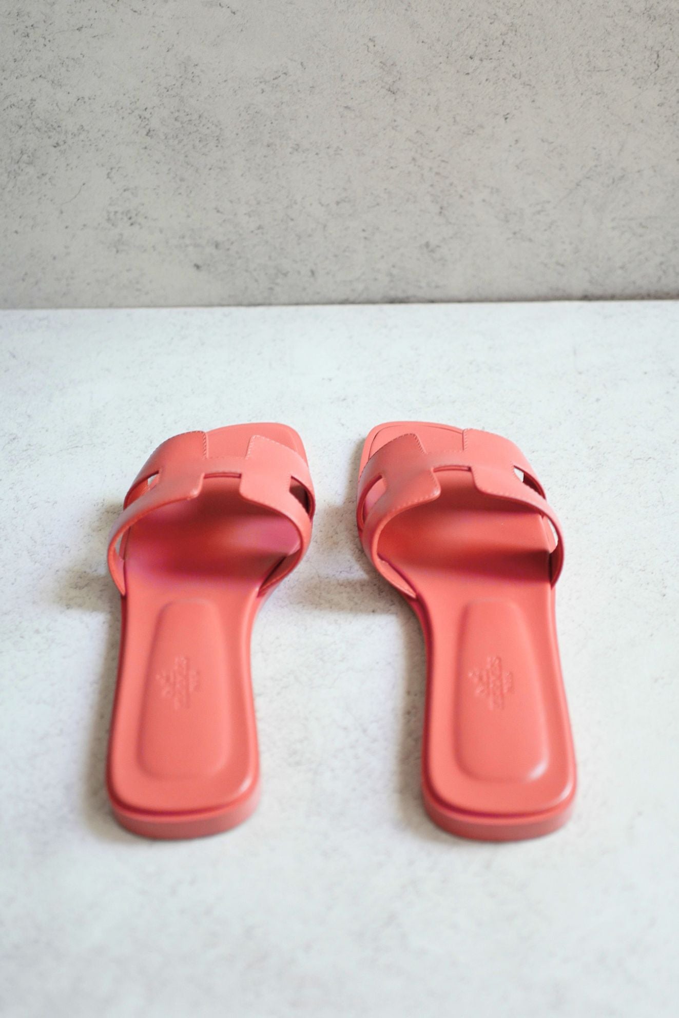 Hermès Oran Sandal Rouge Tomette Calfskin Leather Size 38.5