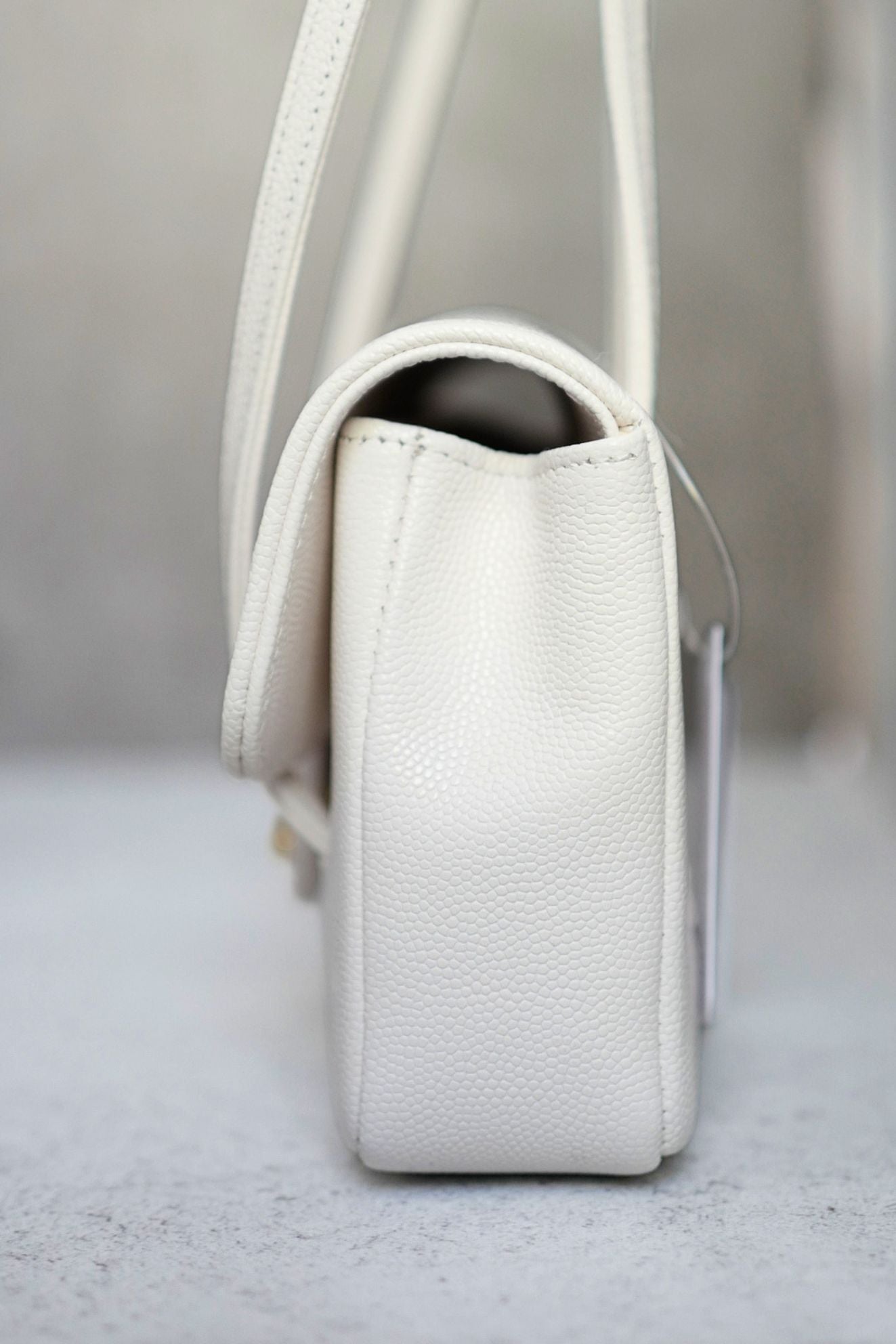 Chanel 26 Preppy Coco 17 Mini White Grained Shiny Calfskin Gold Hardware