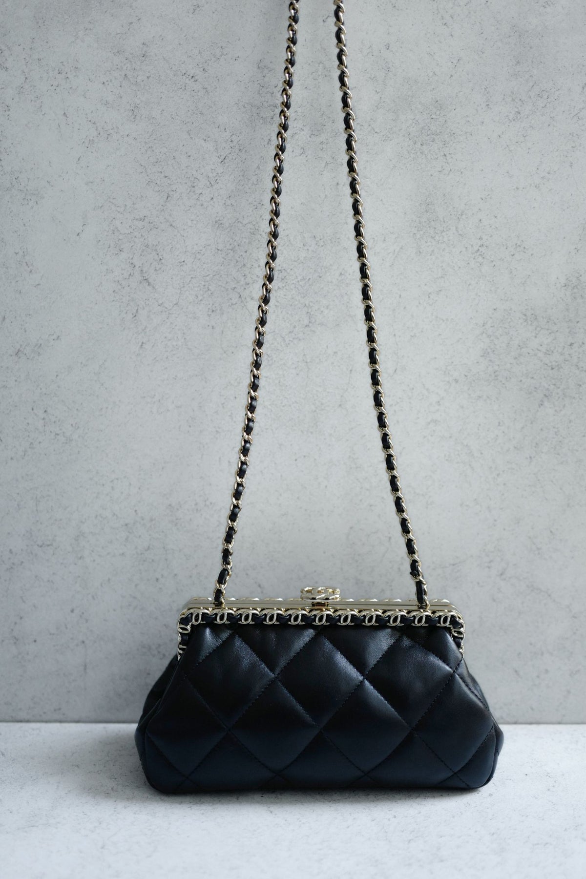 BNIB Chanel 24P Clutch On Chain Lambskin With CC Champagne Gold Hardware