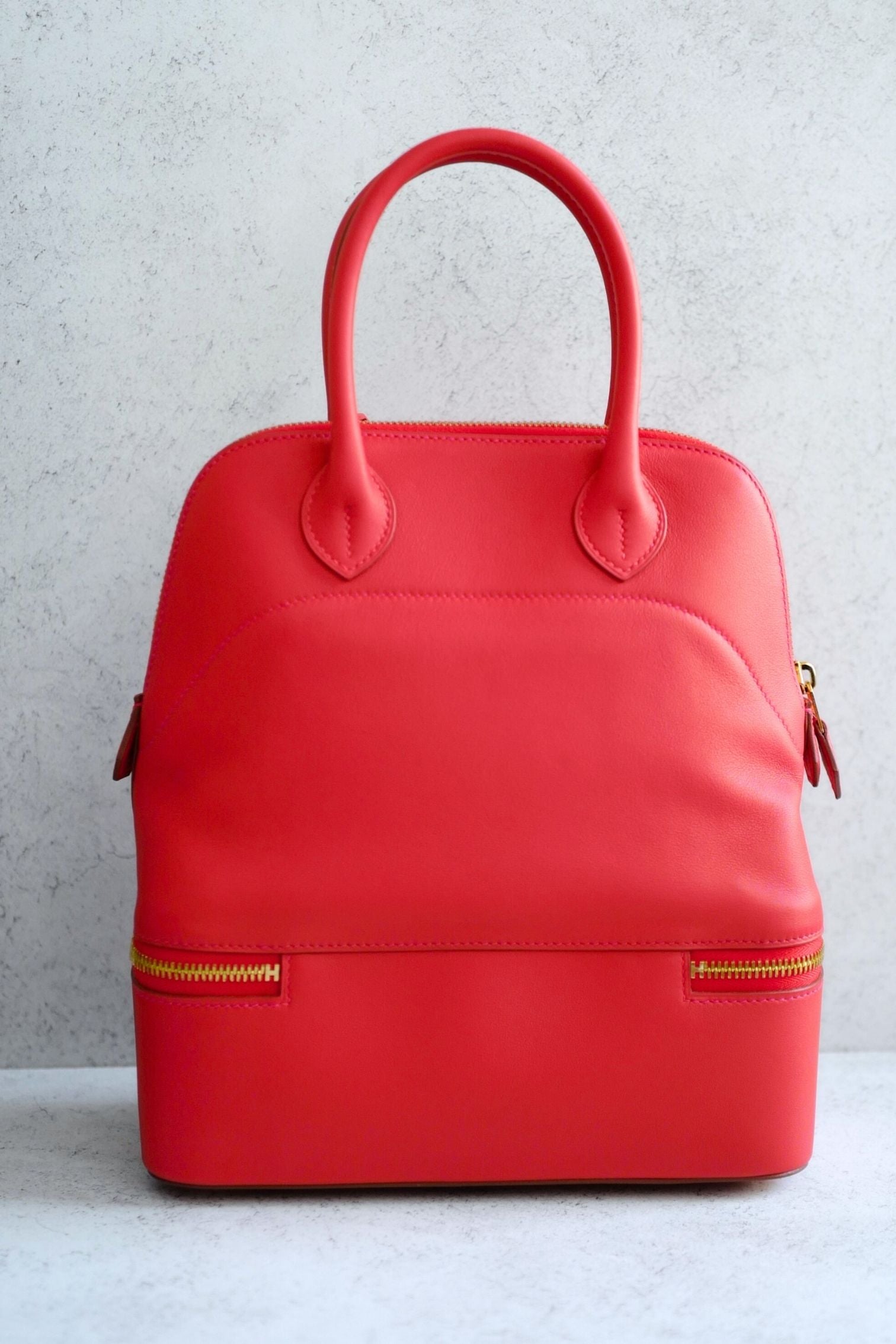 Hermès Bolide Secret in Vermillion Red Swift Leather Gold Hardware T Stamp