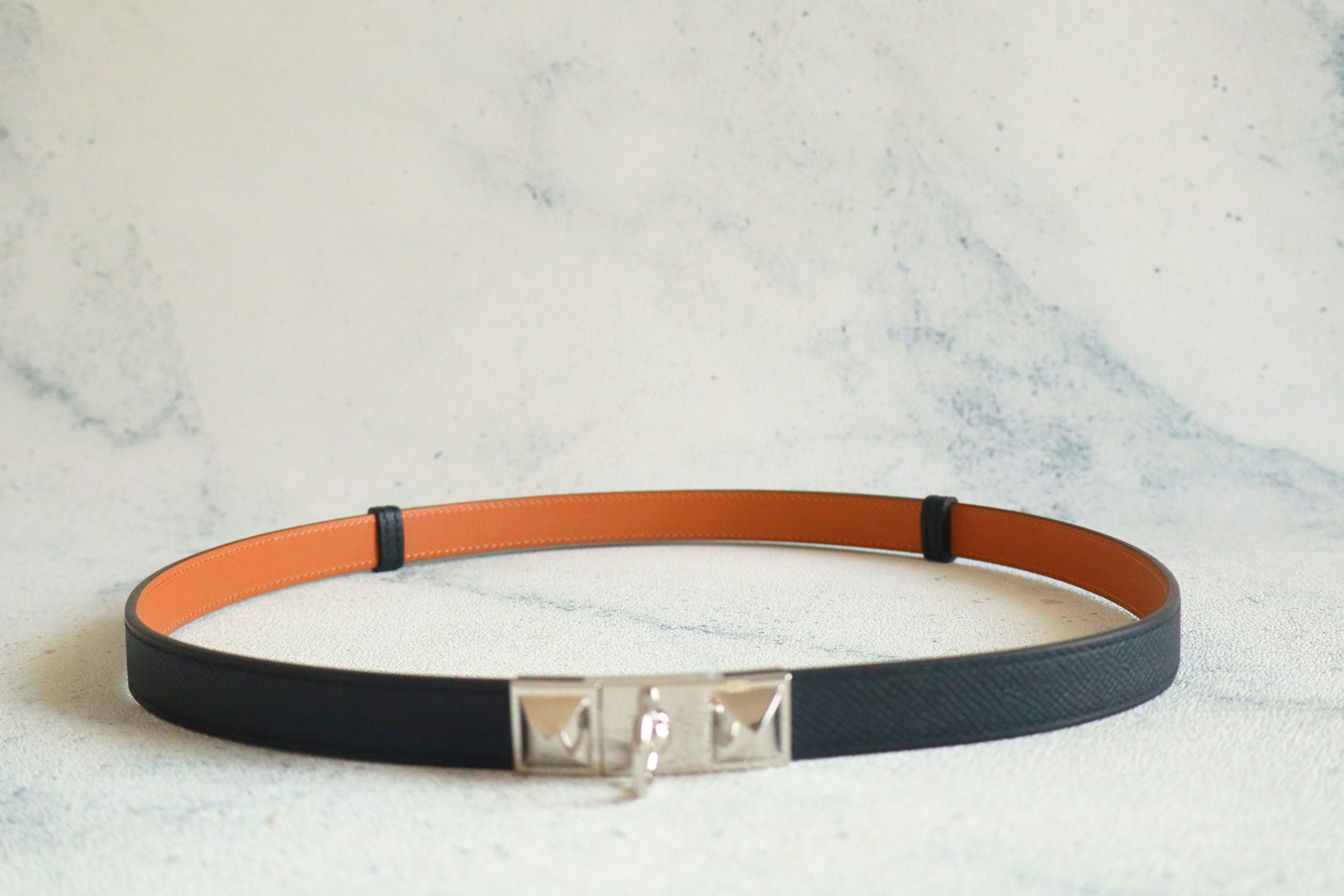 BNIB Hermes Rivale 18 Belt Epsom in Noir Palladium Hardware 2026