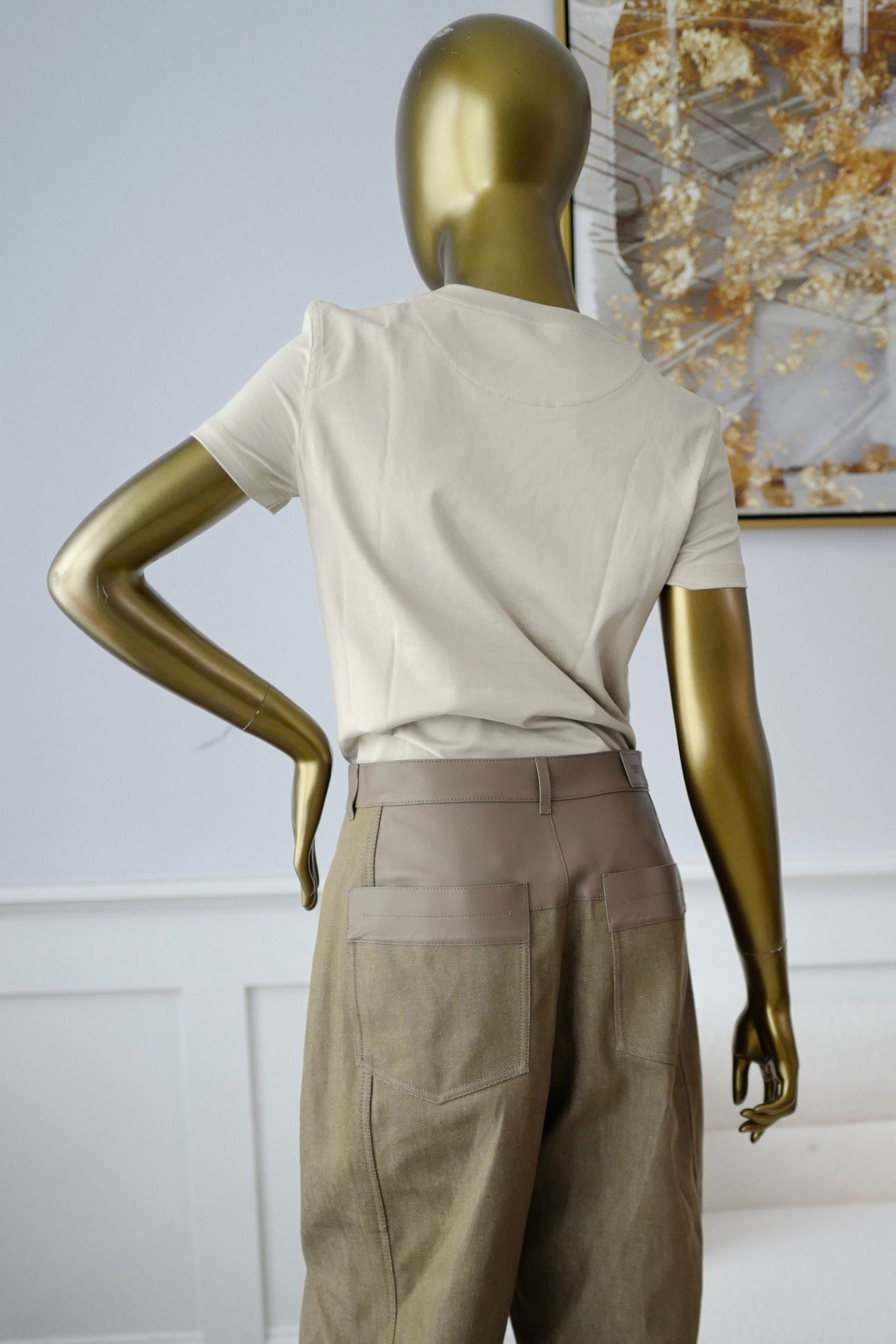 Hermès Embroidered Pocket T-shirt Beige Pierre D'Istrie Cotton Size 34