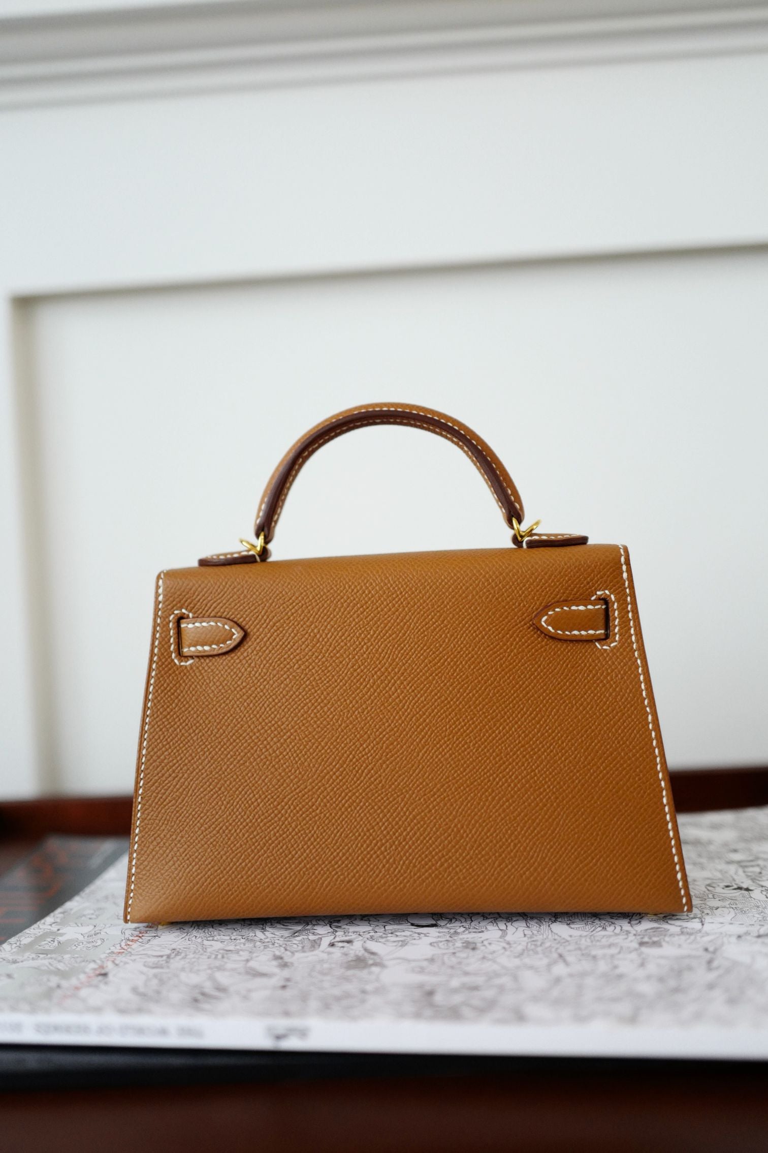 NEW Hermes Mini Kelly Gold Epsom Calfskin Gold Hardware