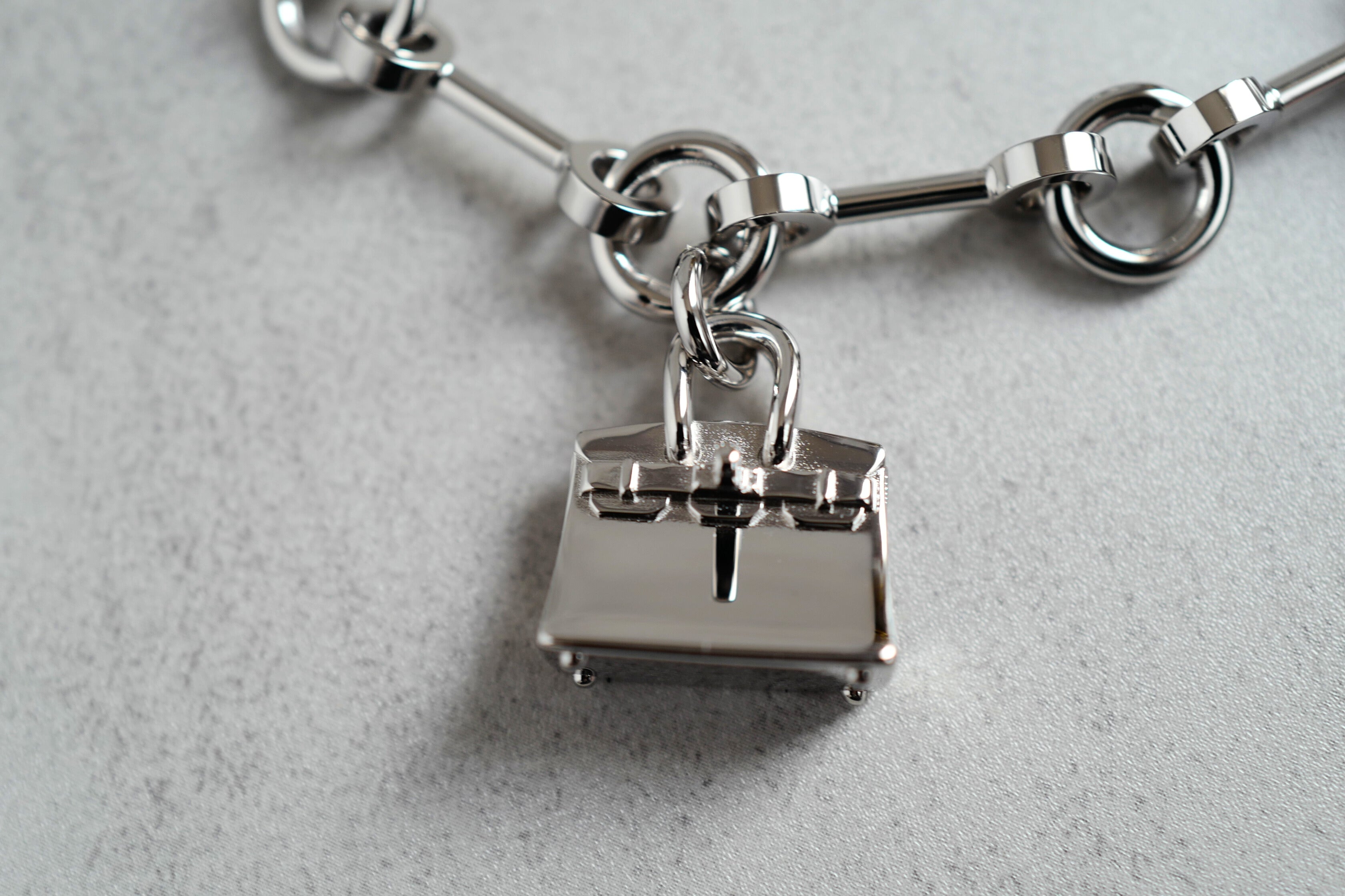 BNIB Hermès Bag Charm Accessory Bijou De Birkin N1 Box Calfskin AA Noir Grany