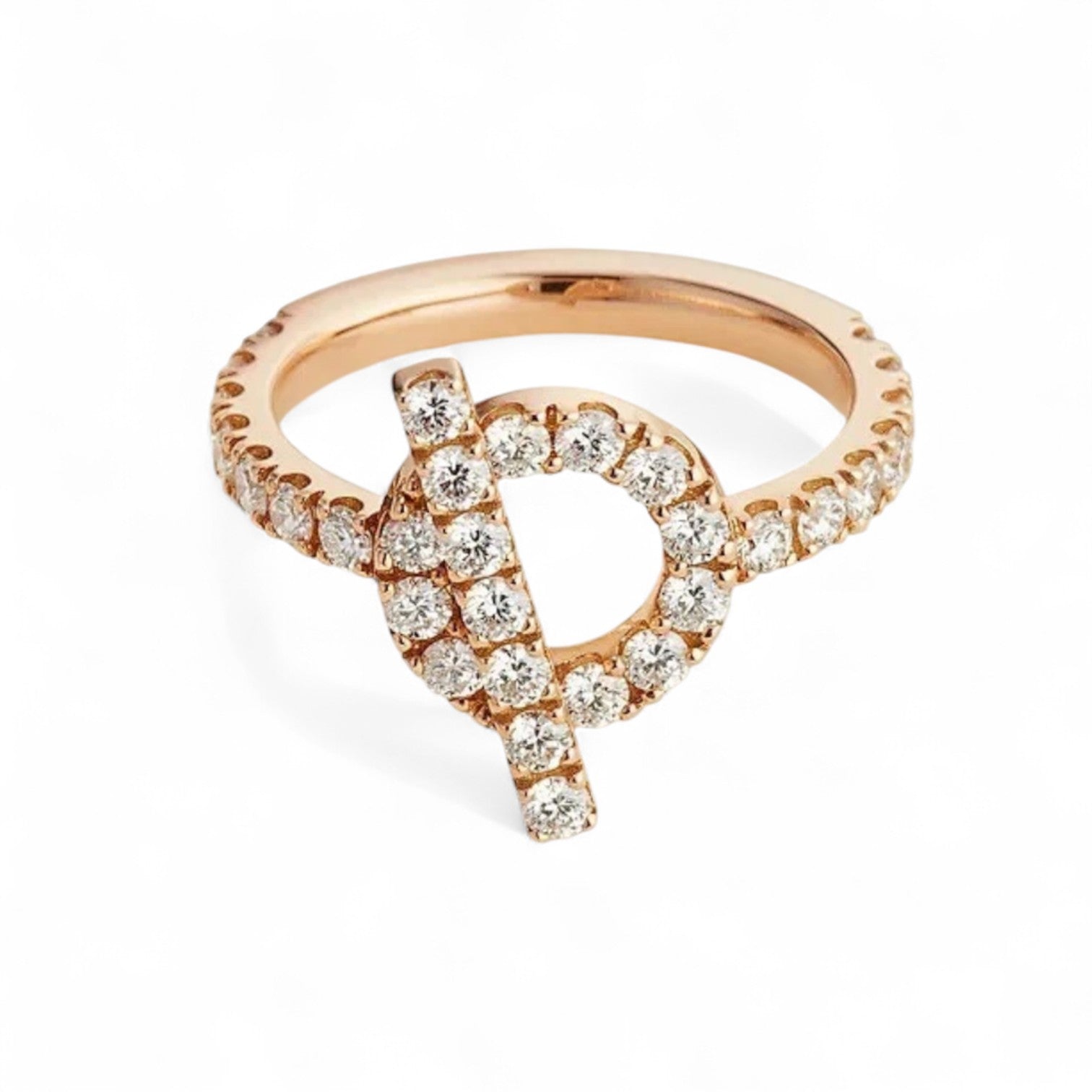 BNIB Hermes Finesse Ring Rose Gold with Diamonds – Size 53 Over $9K Retail