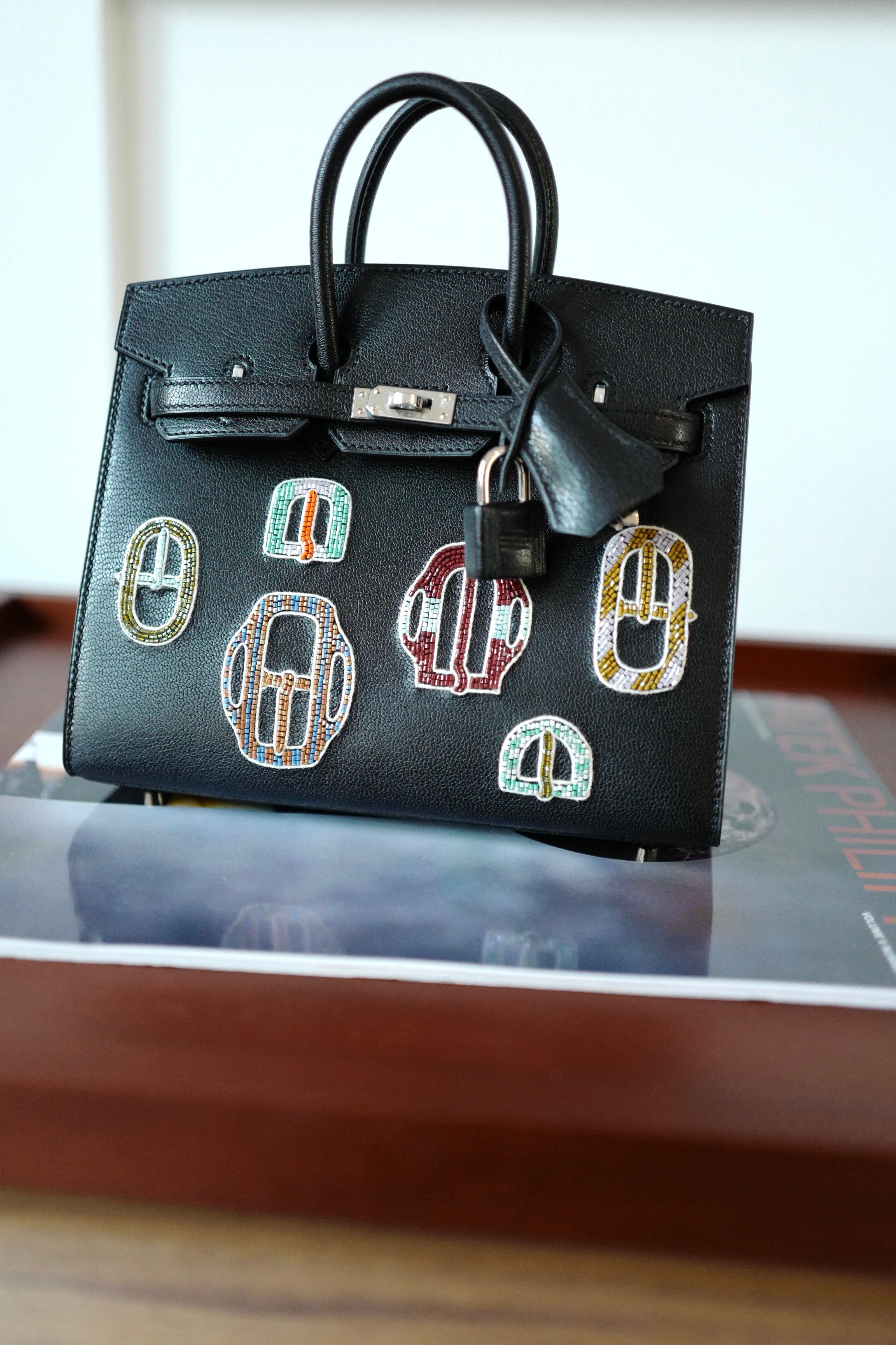 NEW Hermes Birkin 20 Sellier Bouclerie Moderne Black Chèvre Palladium HW