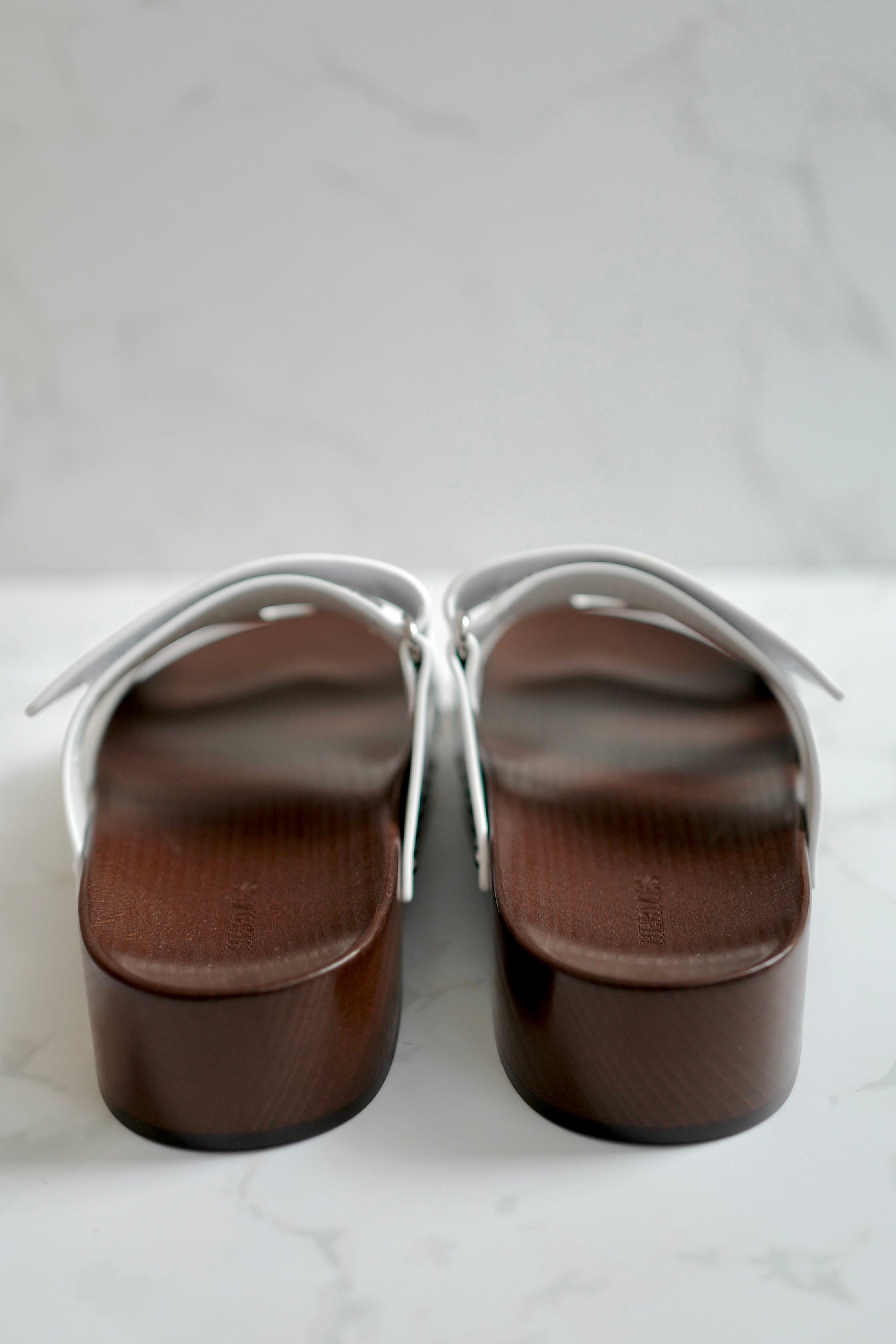 BNIB HERMÈS Kos Veau Women's Clog Blanc/white - Size 37
