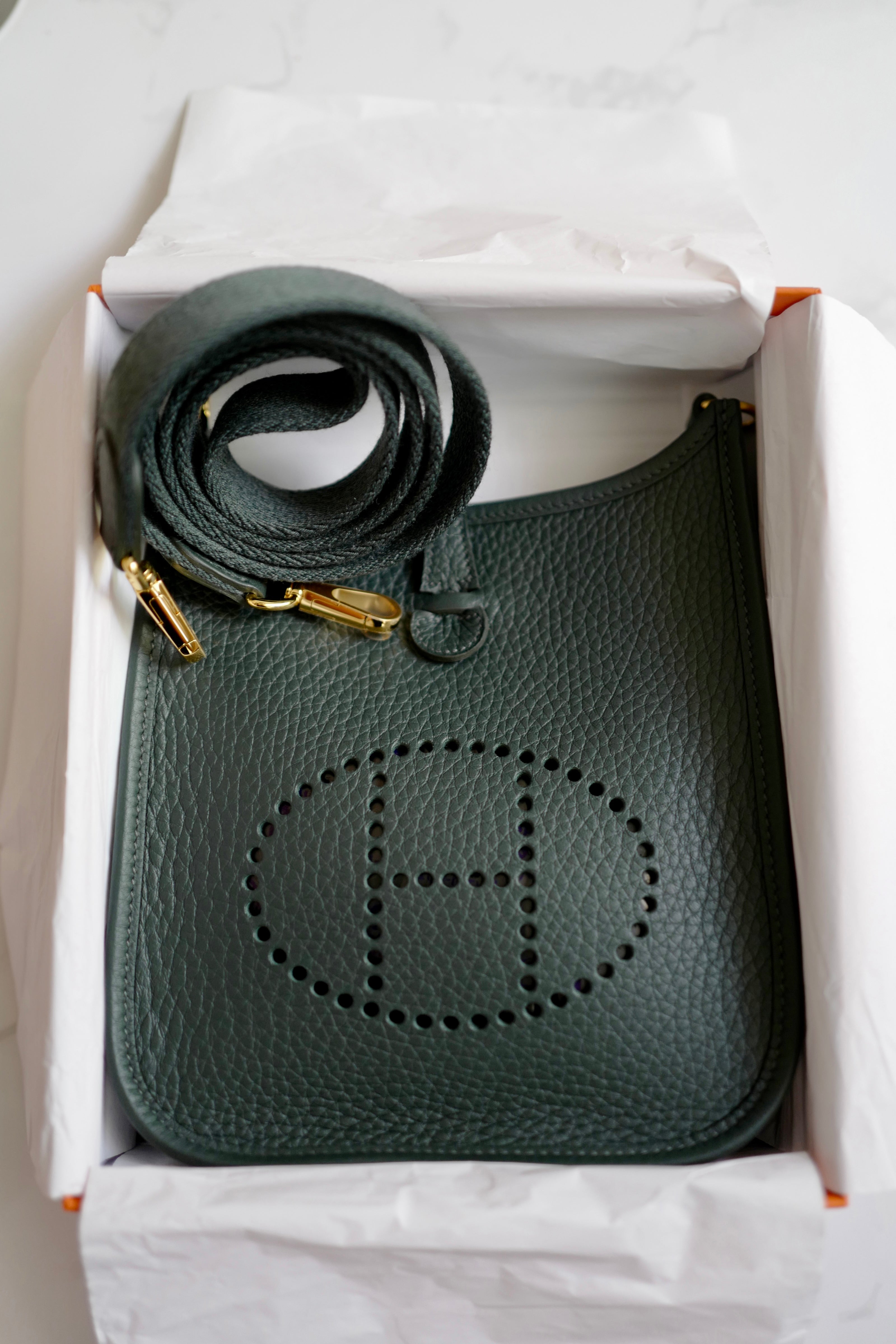 BNIB Hermes Mini Evelyne 16 Amazone Vert Mangrove ghw