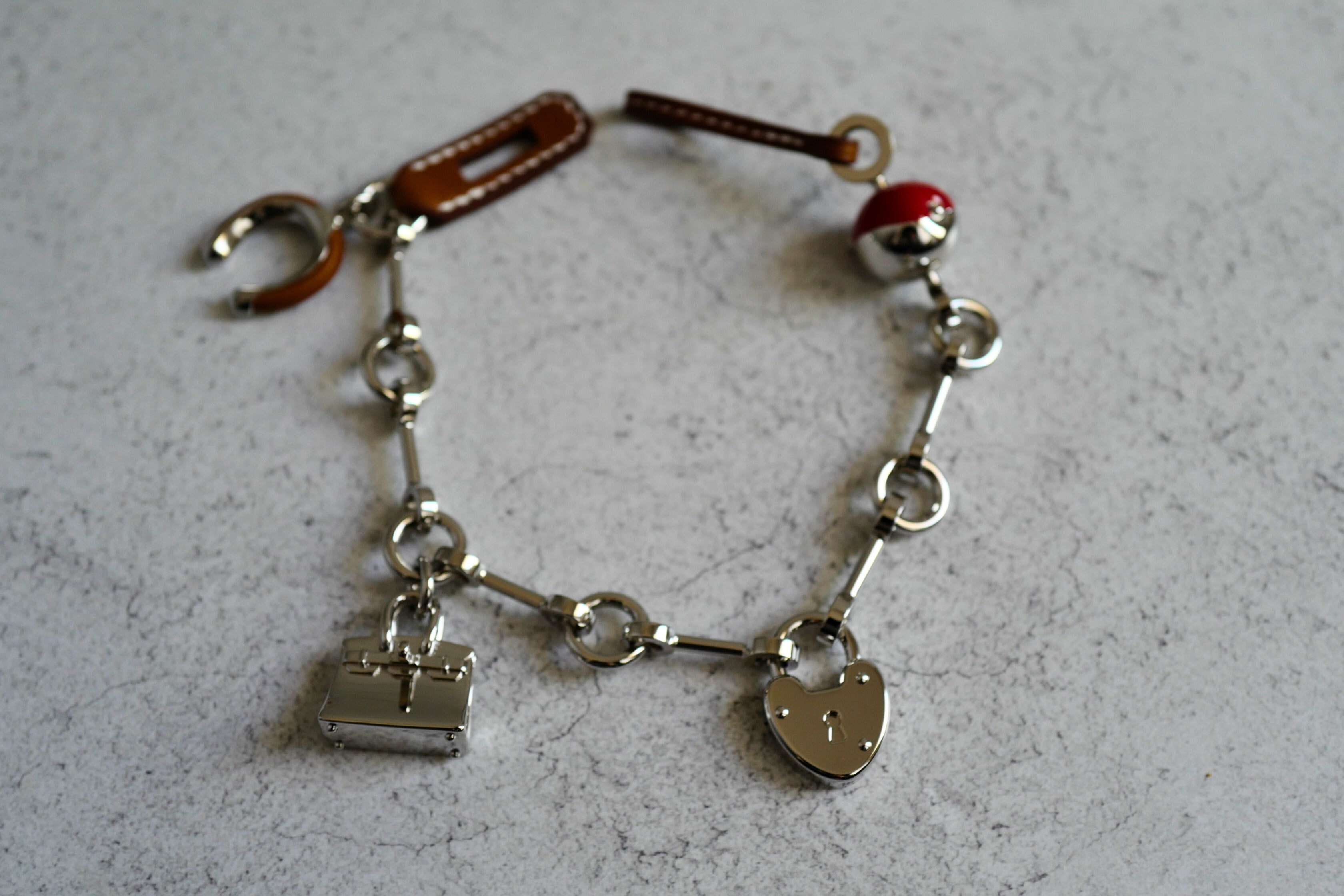 Hermès Bijou Birkin N°1 Charm Fauve/Rouge Metal and Barenia Calfskin