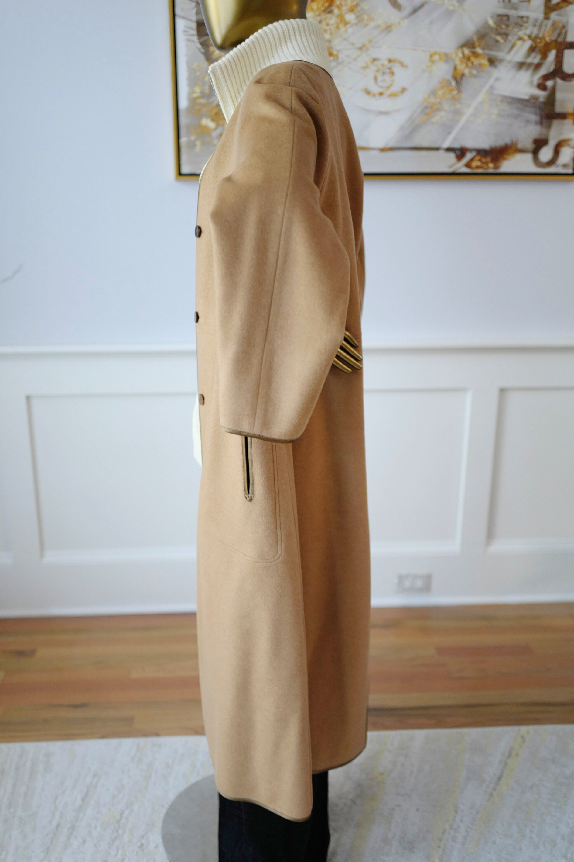 Hermès Women’s Overcoat Size 34 Beige Camel Hair Coat