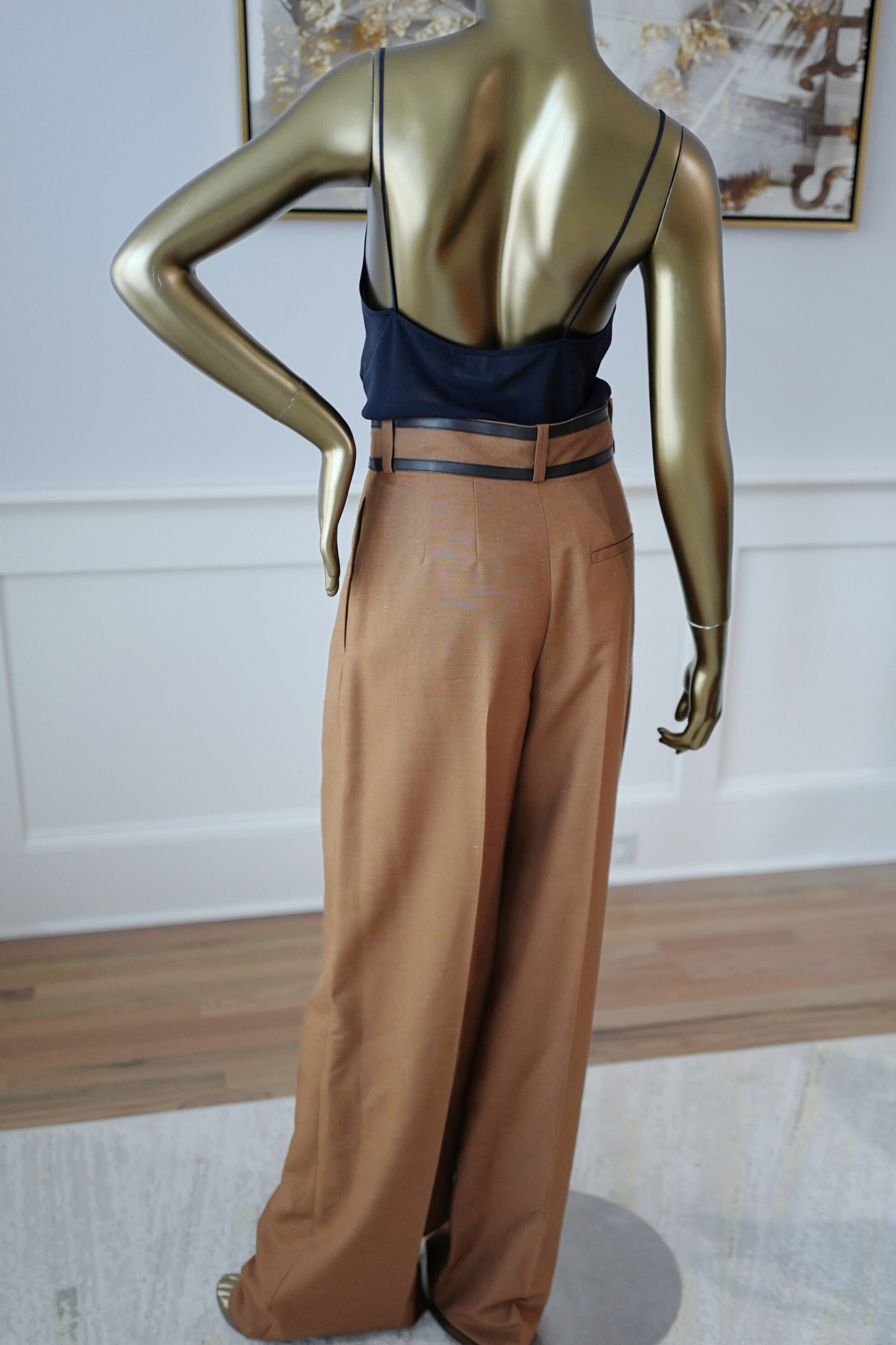NEW Hermès Women’s Trousers in Marron Muscade Cotton Size 36