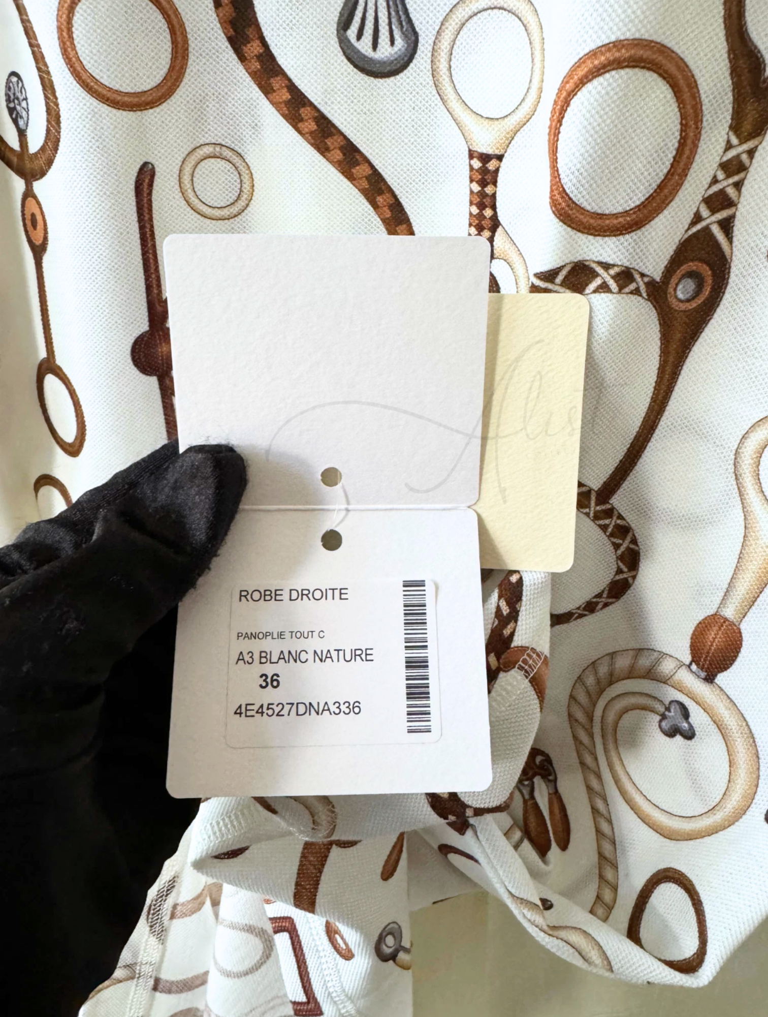 NEW Hermes Panoplie Tout Cuir straight dress Size 36 Blanc/Naturel