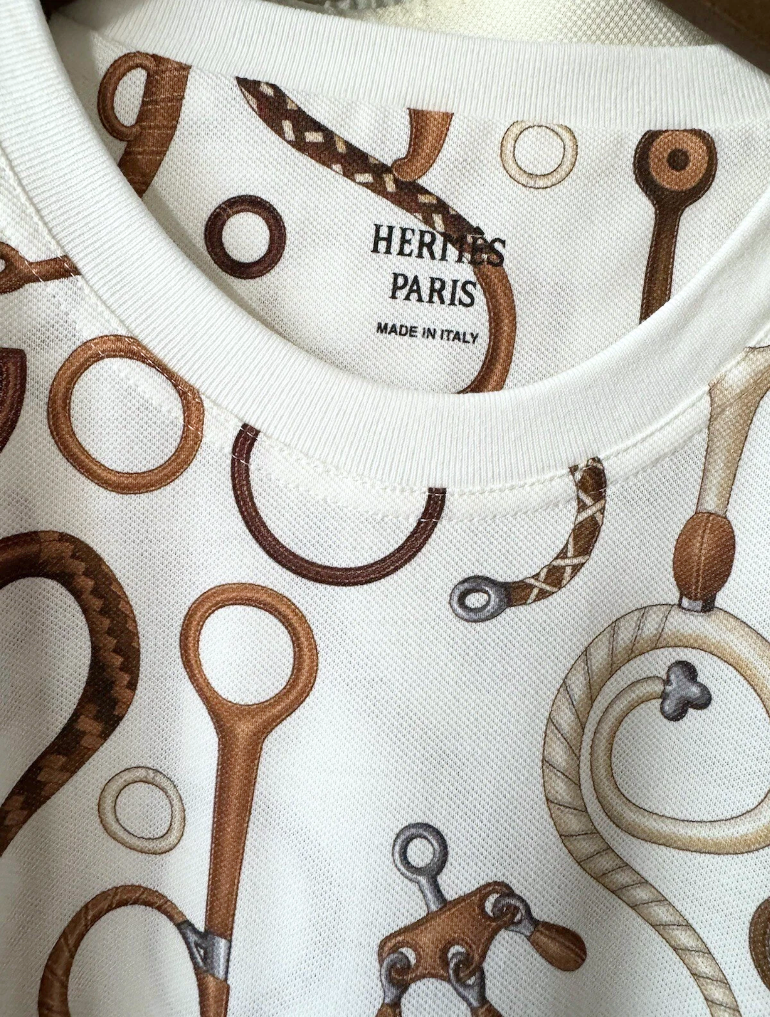 NEW Hermes Panoplie Tout Cuir straight dress Size 36 Blanc/Naturel
