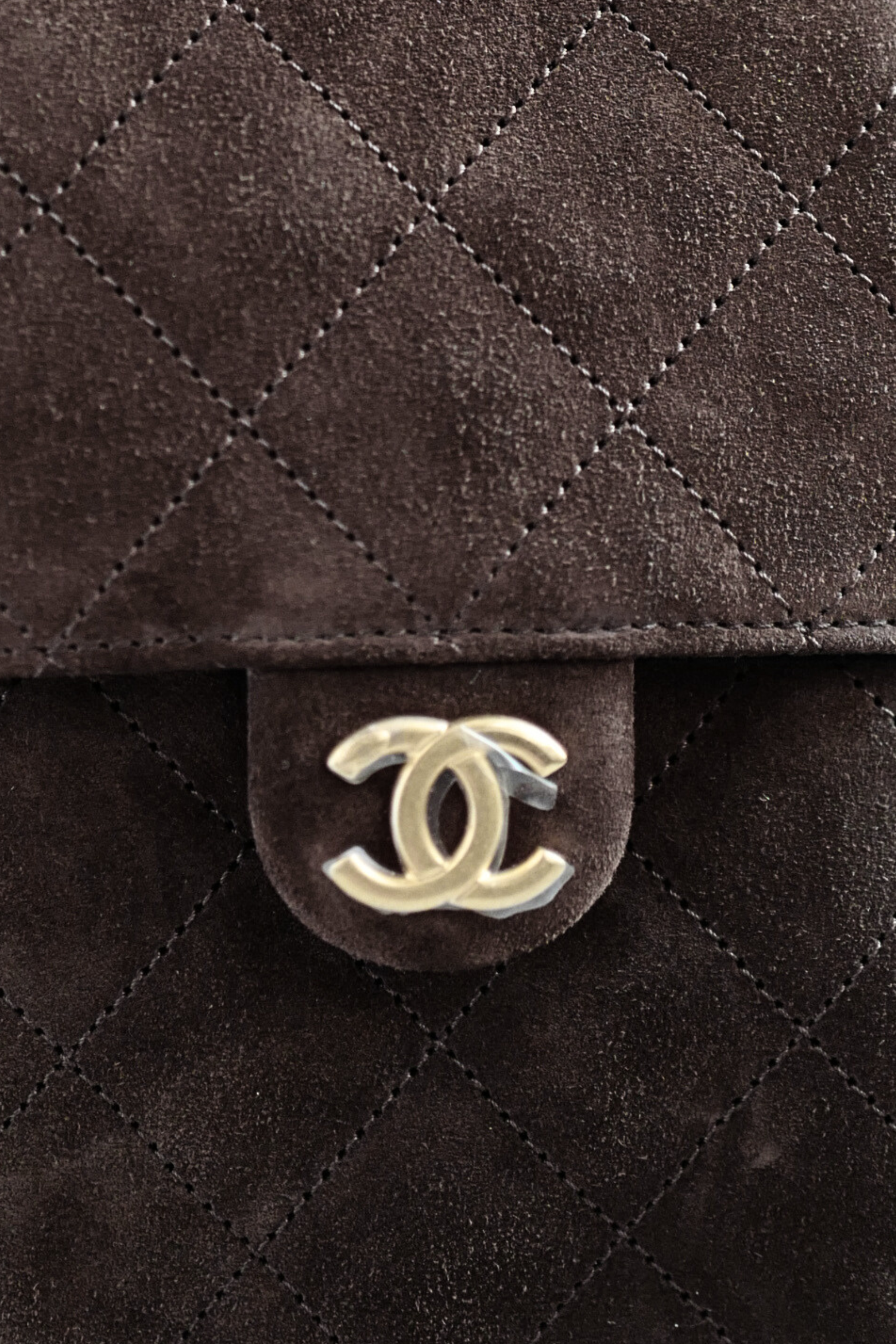 Chanel 25K Small Hobo Bag Dark Brown Suede with Gold Hardware