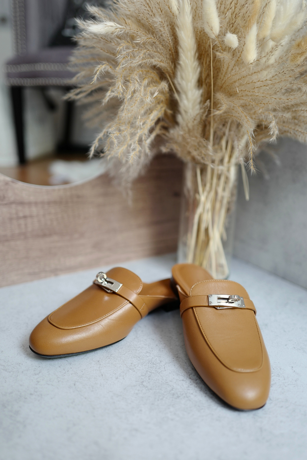 BNIB Hermes Mule Femme OZ Chevre Natural size 38