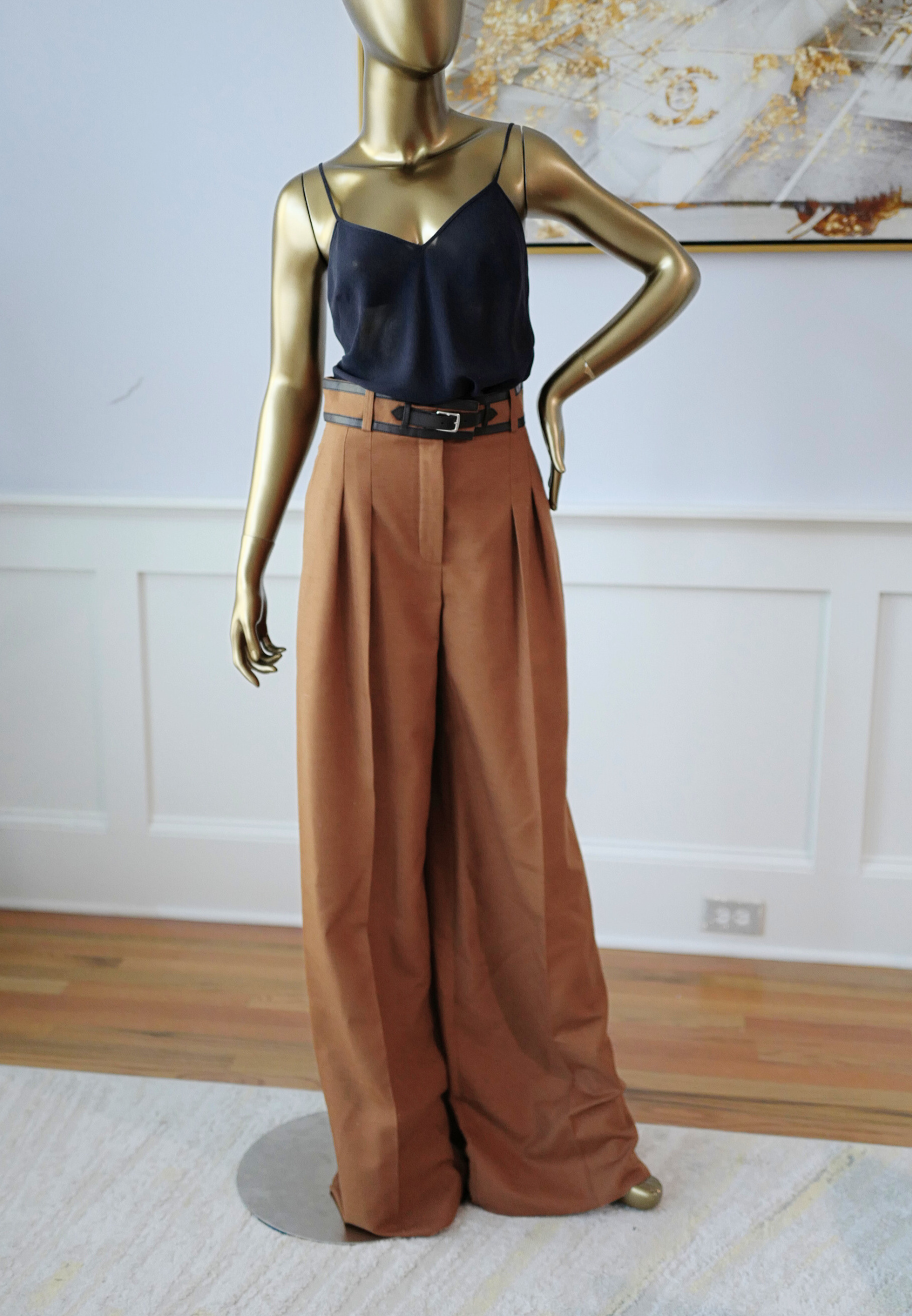 NEW Hermès Women’s Trousers in Marron Muscade Cotton Size 36